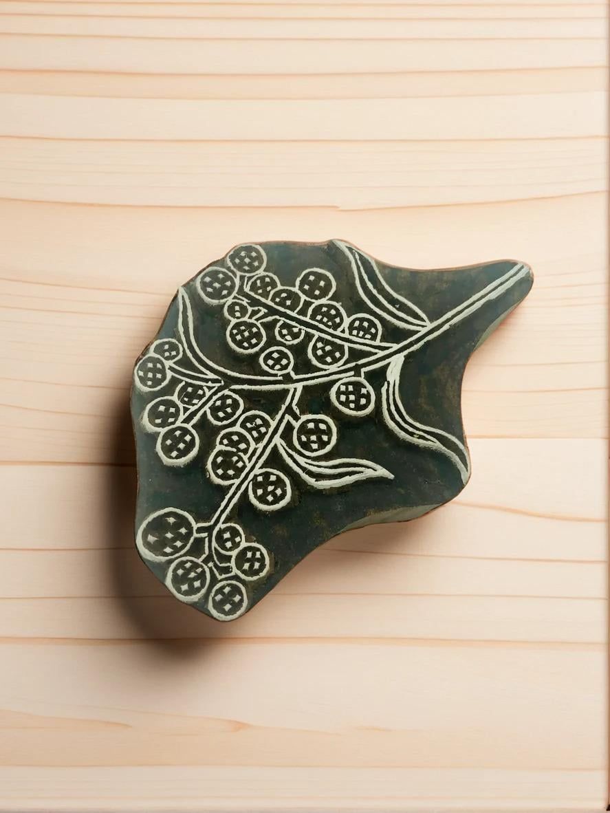 Golden Wattle Wood Block Stamp