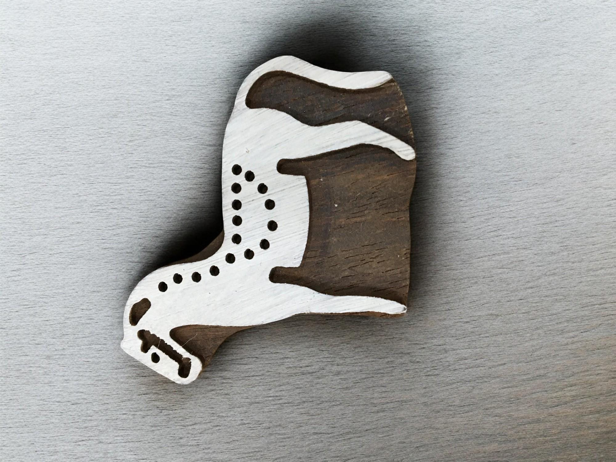 Hand Carved Indian Wood Horse Stamp: Textile Pottery Block