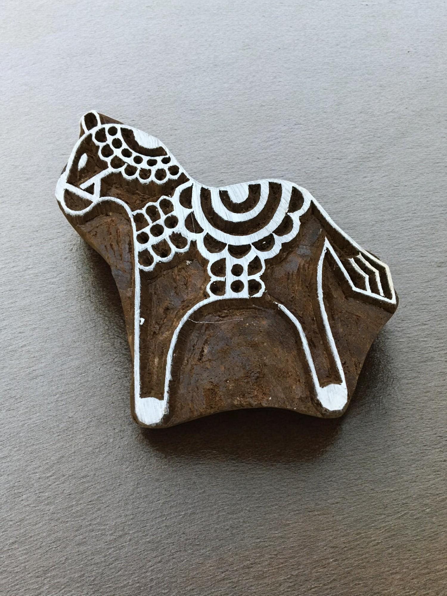 Playful Comic Horse  hand carved Indian wood printing block; textile stamp; pottery stamp,