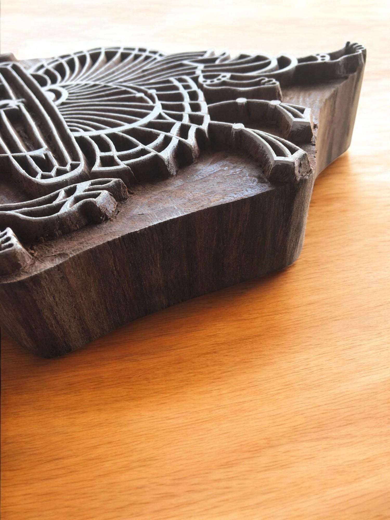Hand Carved Indian Wood Stamp, Dancing Man Totom Folk Art