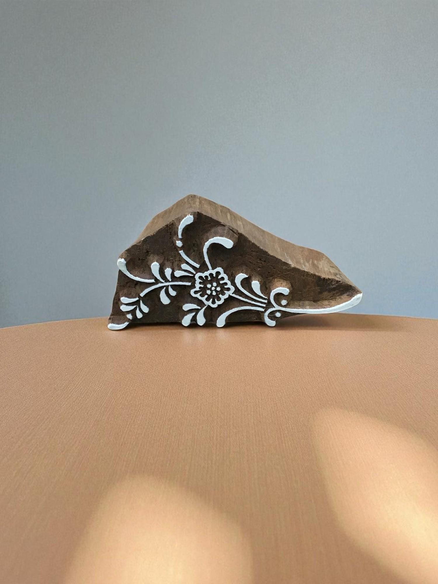 stylish Flower,  hand carved Indian wood printing block; textile stamp; pottery stamp,