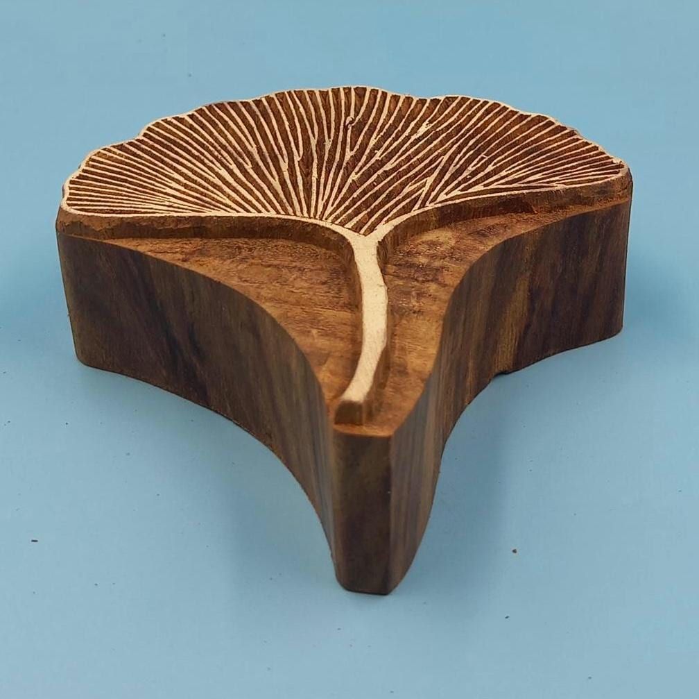 Fern Leaf Wooden Printing Block Pottery Stamp, Batik Tjaps, Blaudruck stempel