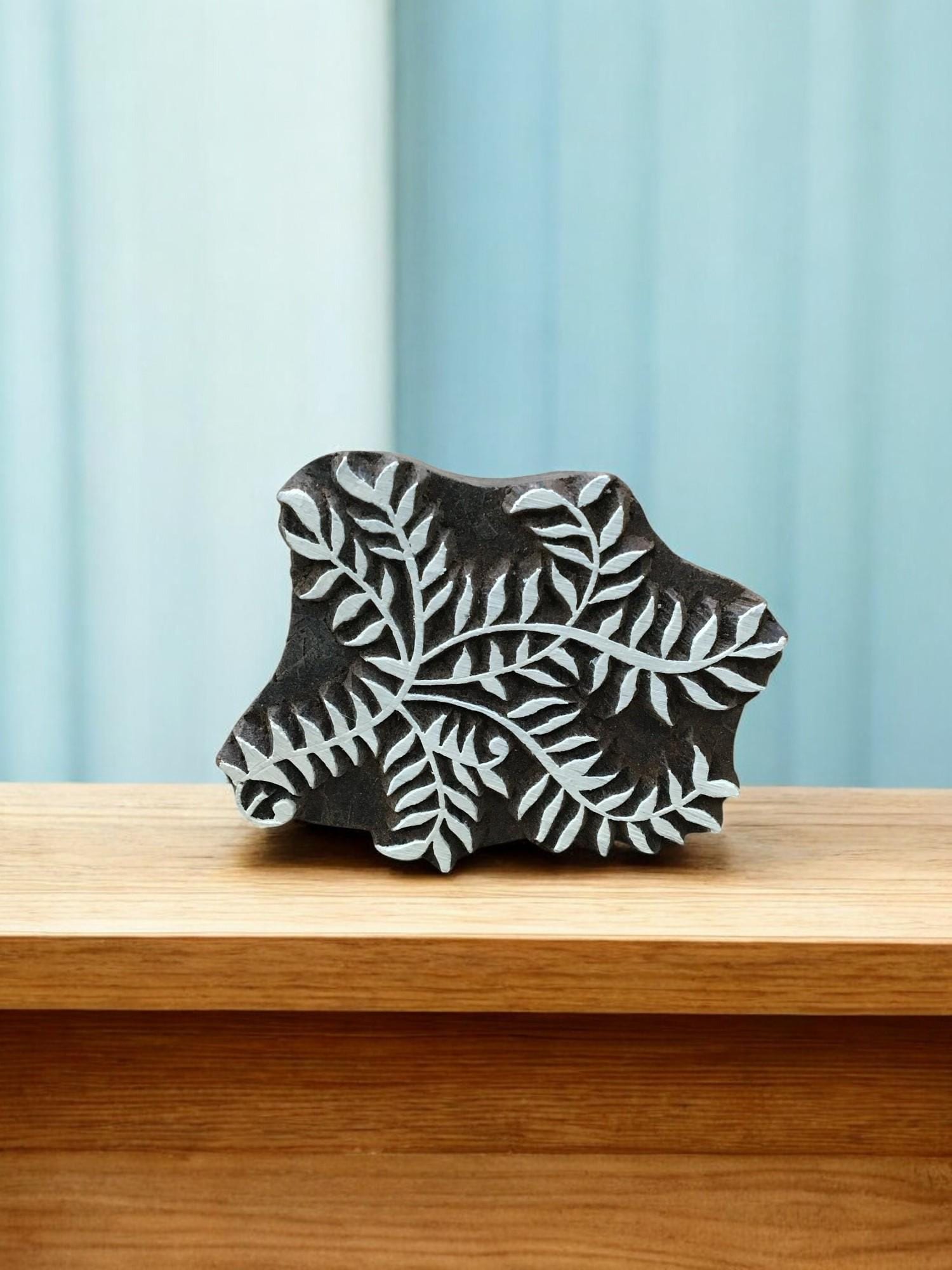 Bunch Of Leaf, hand carved Indian wood printing block; textile stamp; pottery stamp,