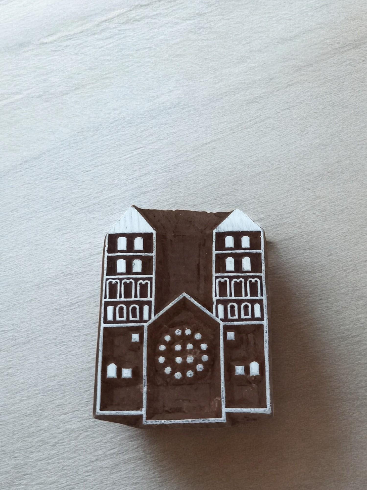 The Castle Gate,  hand carved Indian wood printing block; textile stamp; pottery stamp,