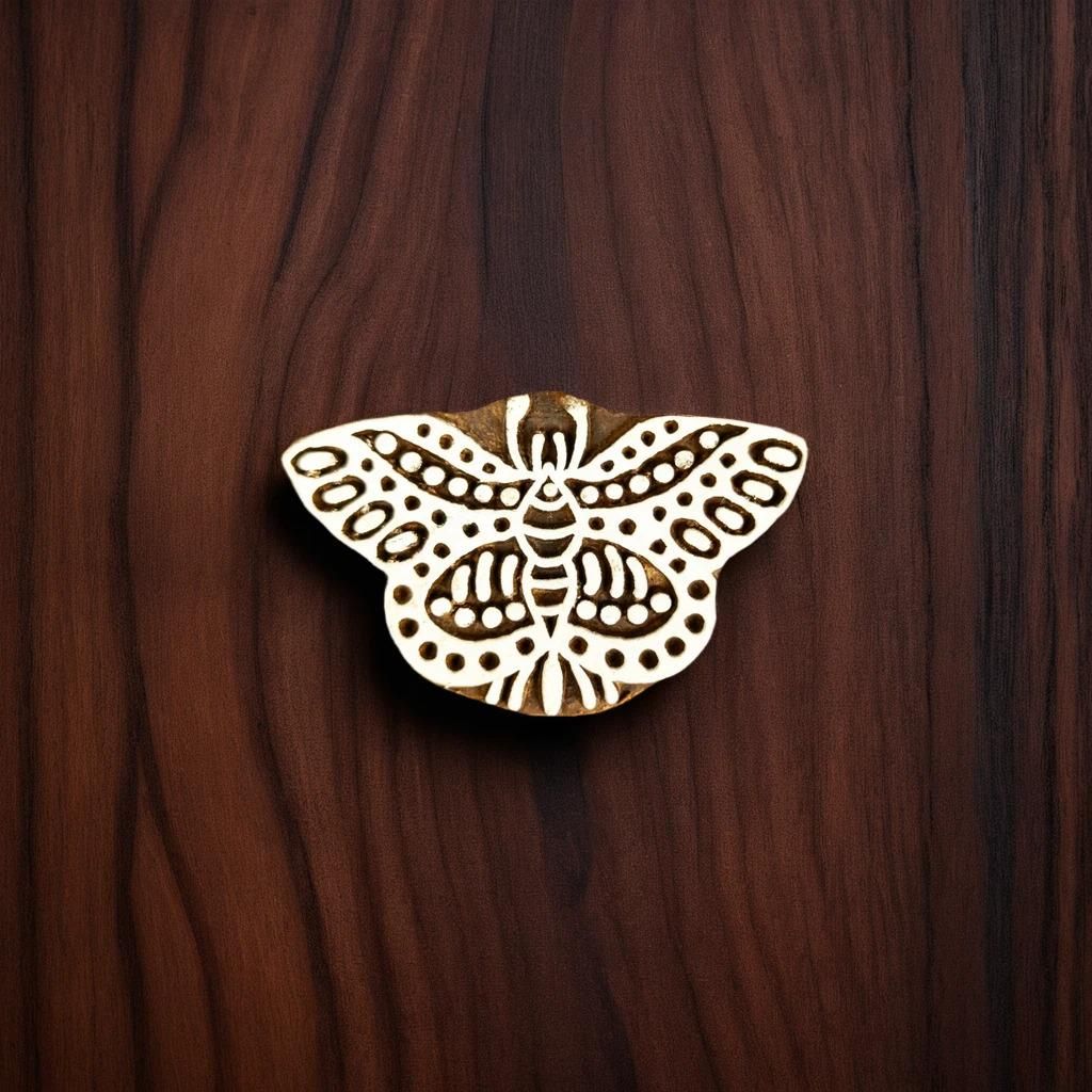 Butterfly Wooden Printing Block - Handcrafted Fabric Printing and Batik Tools