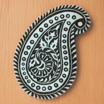 Indian Wooden Printing Block - Large Paisley