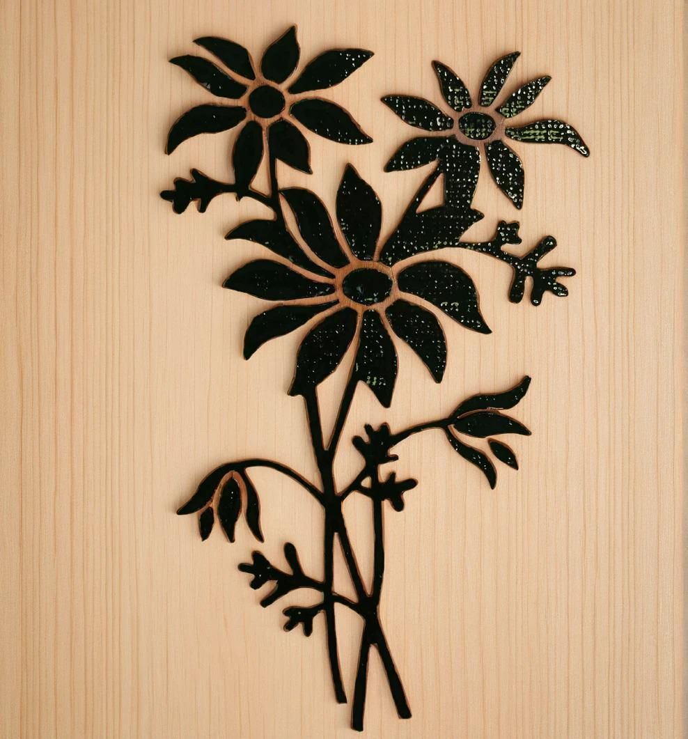 Flannel Flower Wood Stamp, Floral Block Print (12.5x7.5)