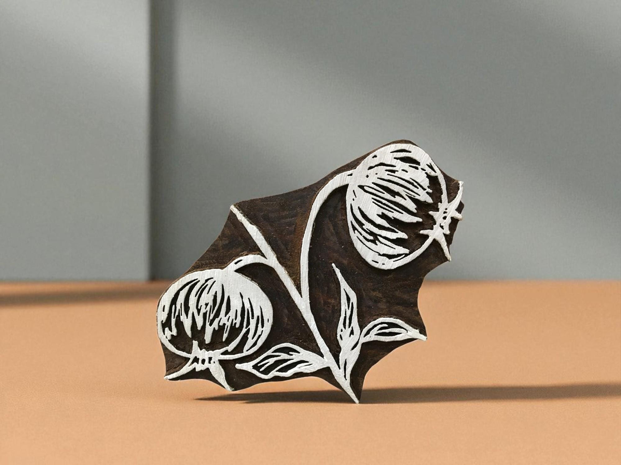 Pomegranate Branch wooden printing block