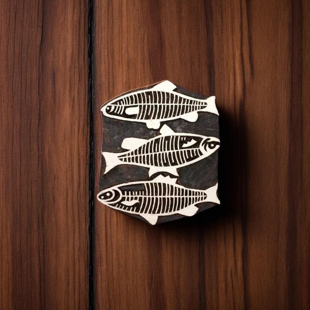 Three Fish Wood Block