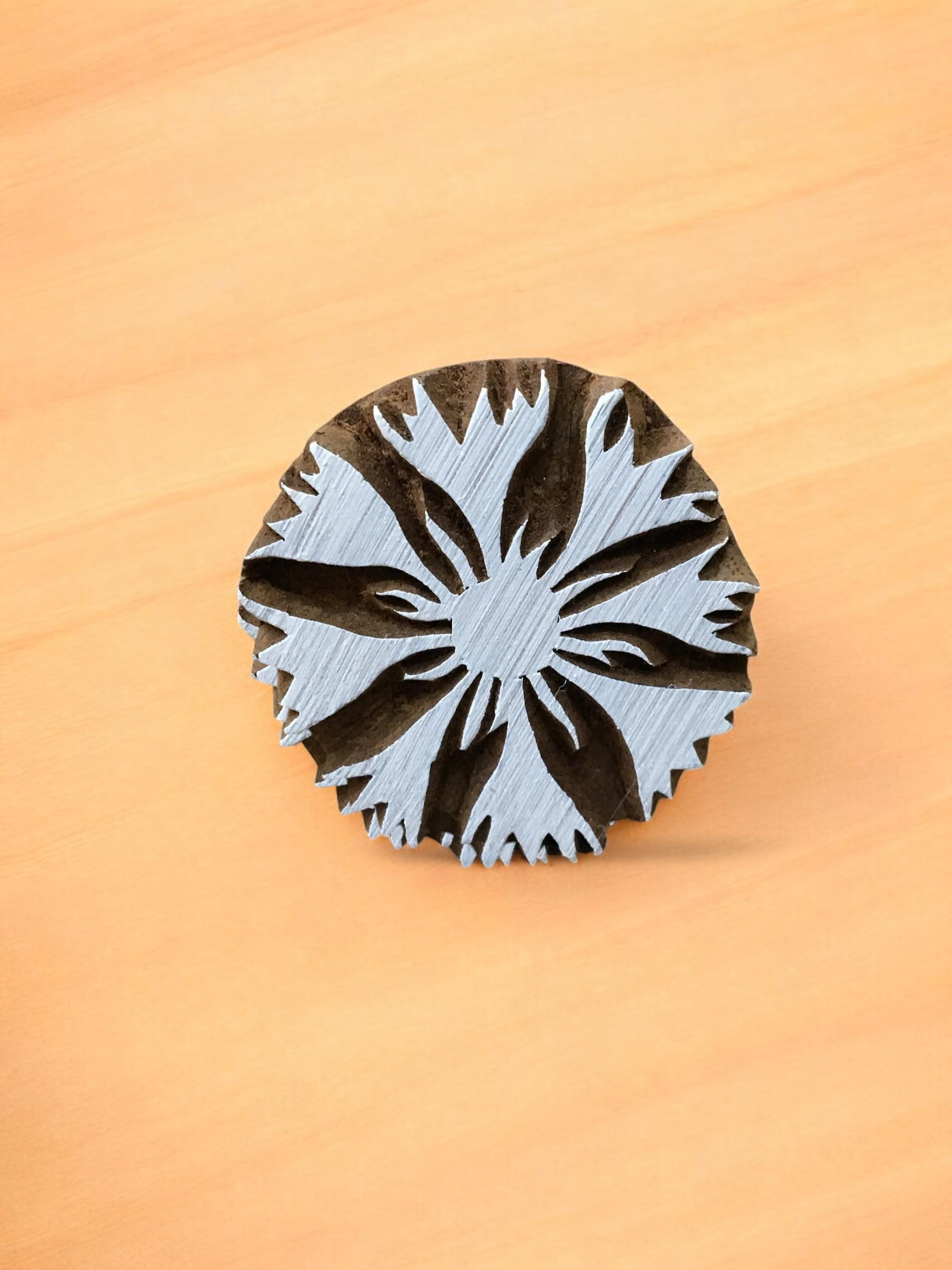 Dandalion Flower pottery stamp ceramic mold scrapbooking tjap batik printing floral carved stamps.