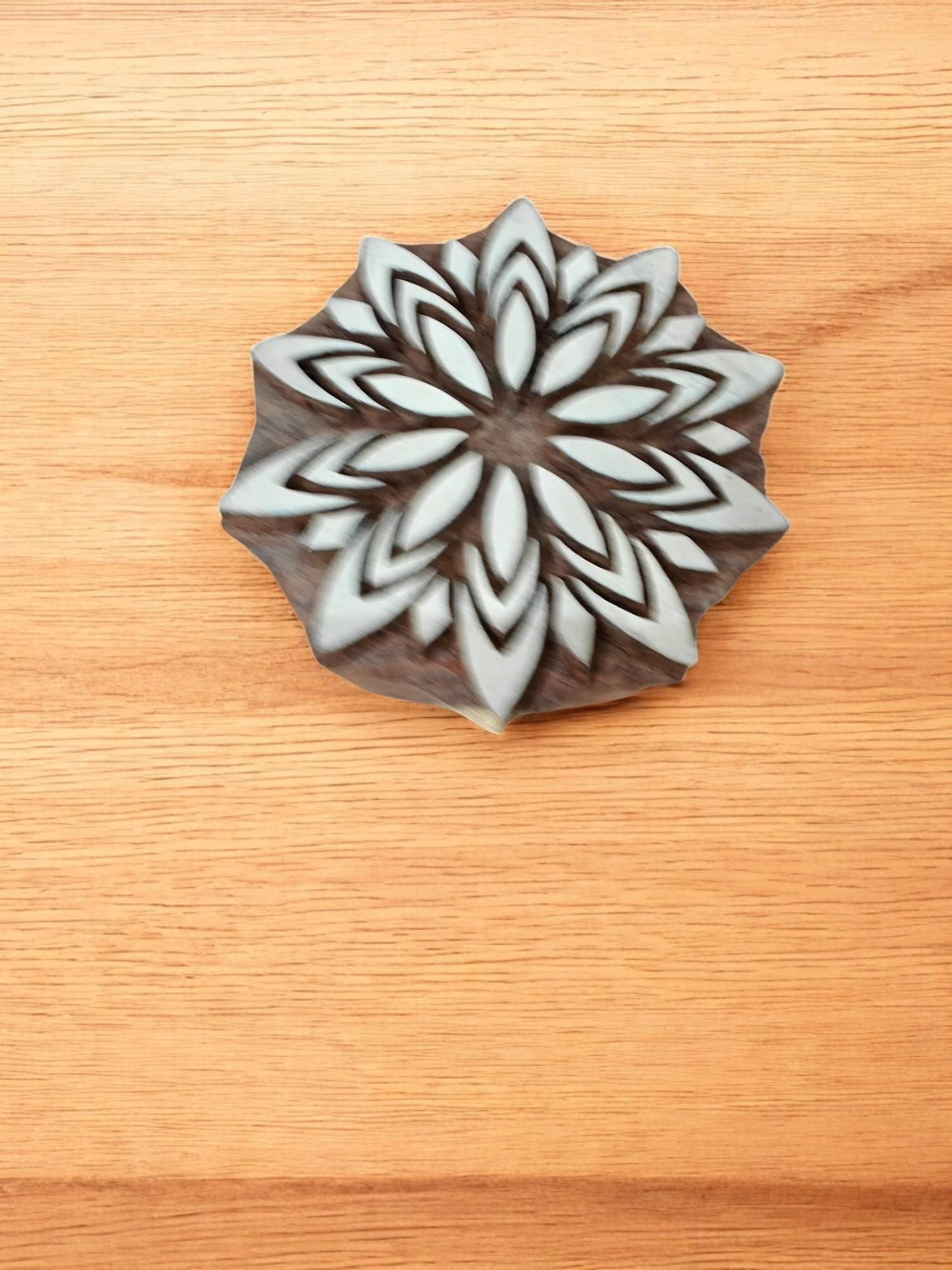 Blooming Leaf Mandala pottery stamp ceramic mold scrapbooking tjap batik printing floral carved stamps.