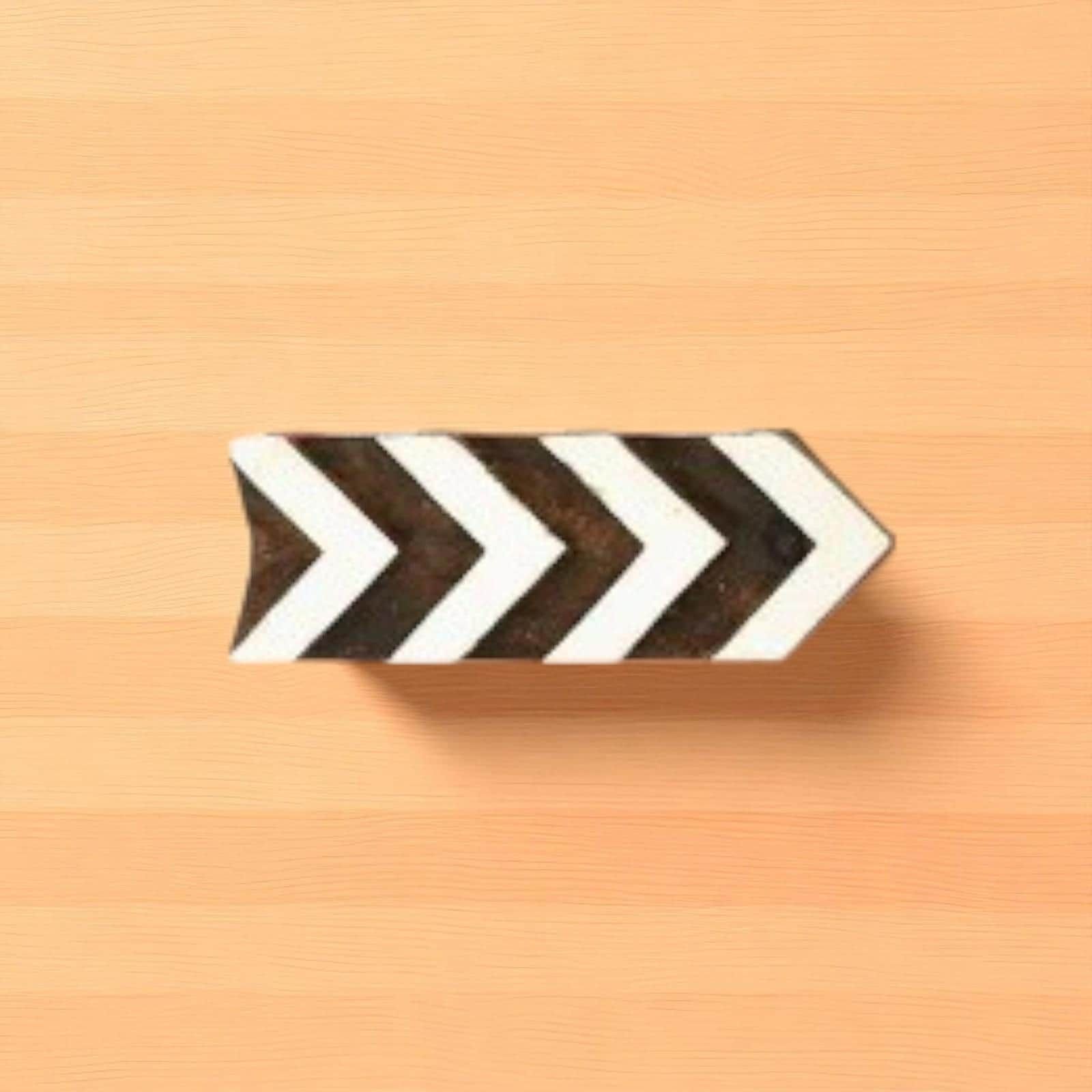 Chevron Textile Stamp, Wood Block Print (9 x 3.3cm)