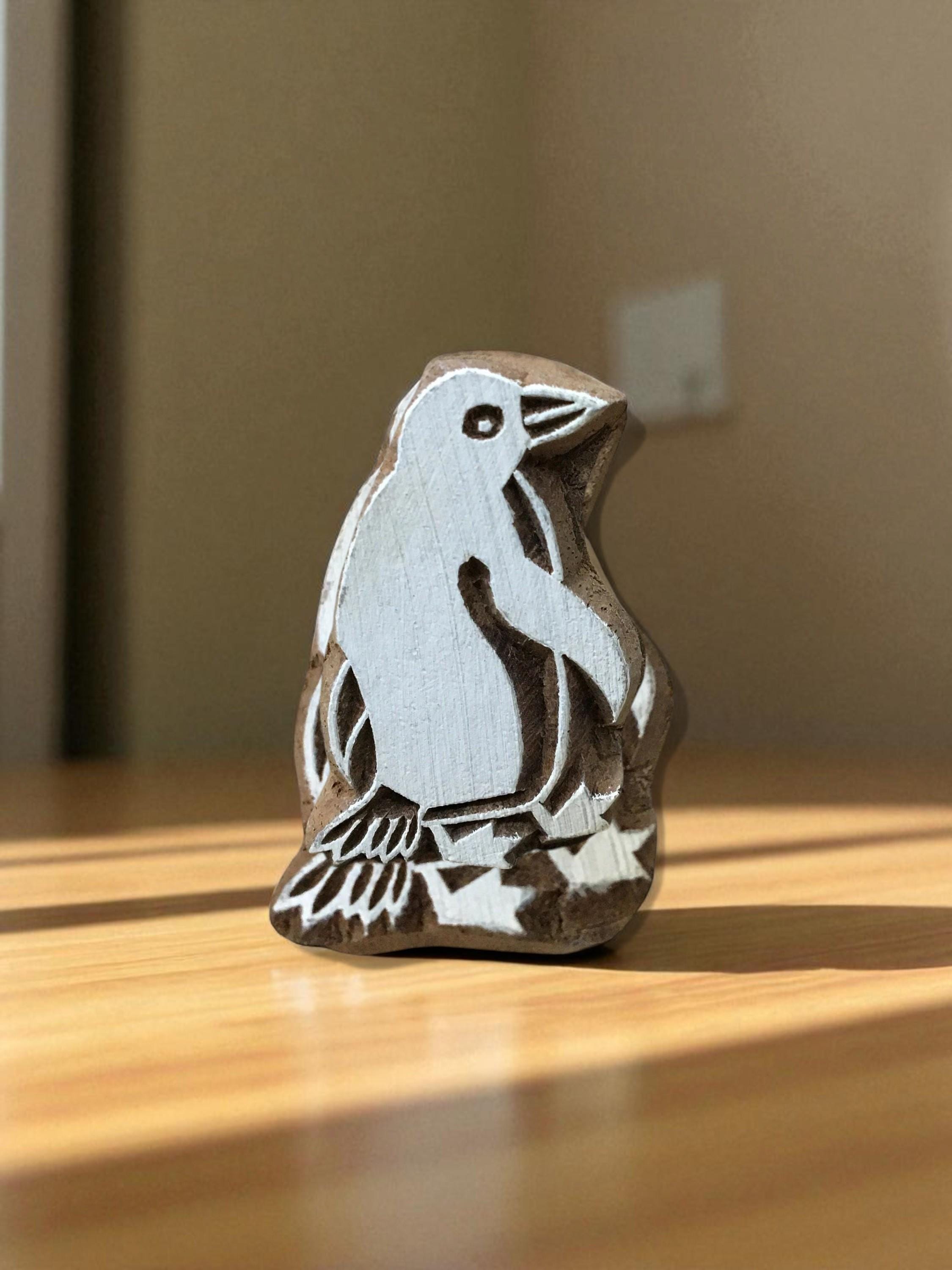 Penguin Block ,pottery stamp ceramic mould scrapbooking tjap batik printing floral carved stamps.