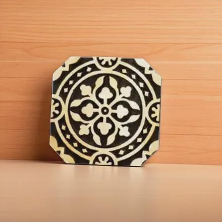 Indian Wooden Printing Block - Large Patterned Tile 1