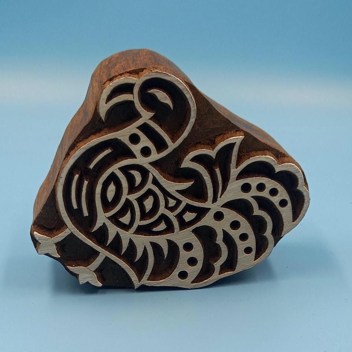 Ethenic Duck Wooden Printing Block Pottery Stamp, Batik Tjaps, Blaudruck stempel