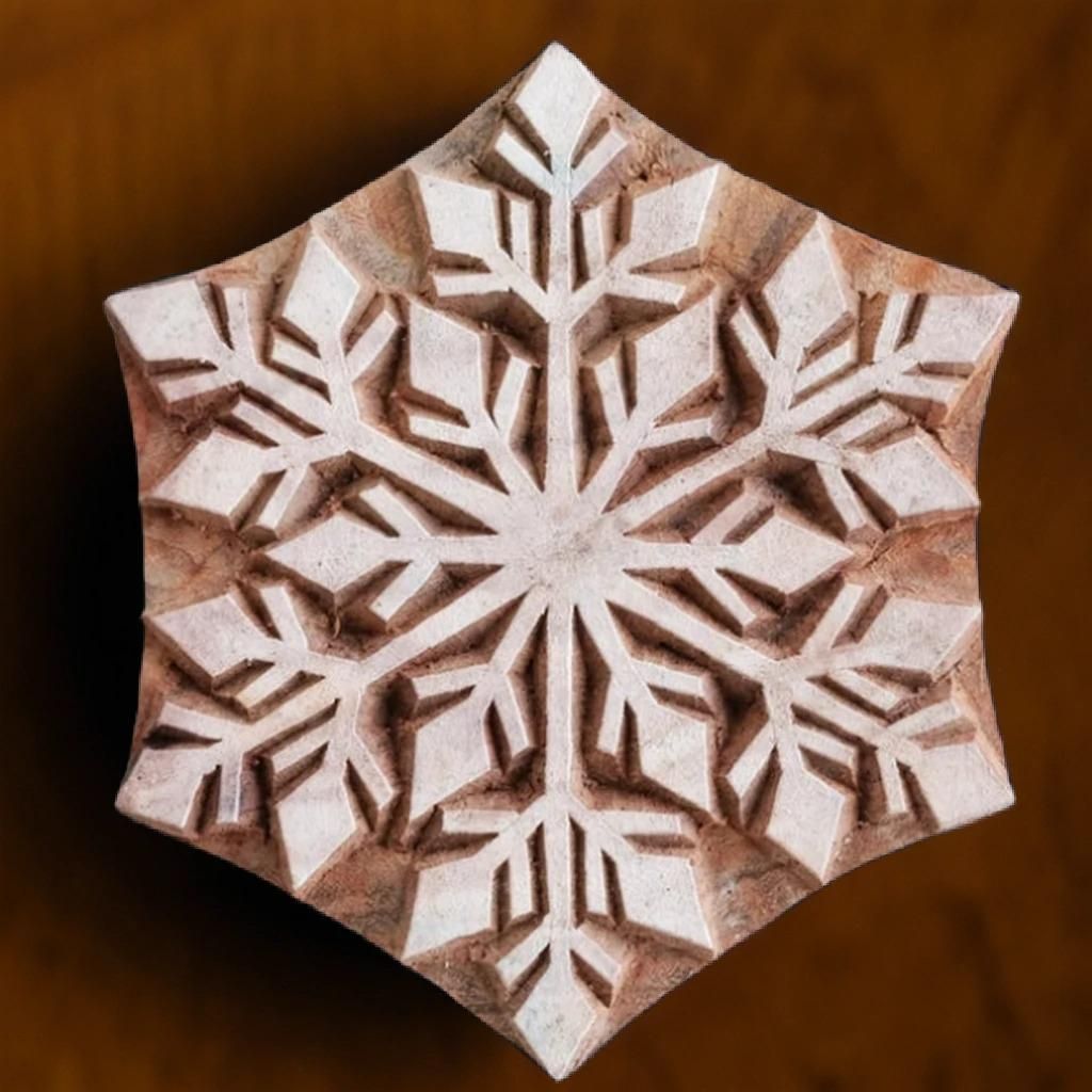 Wood Block - Snowflake