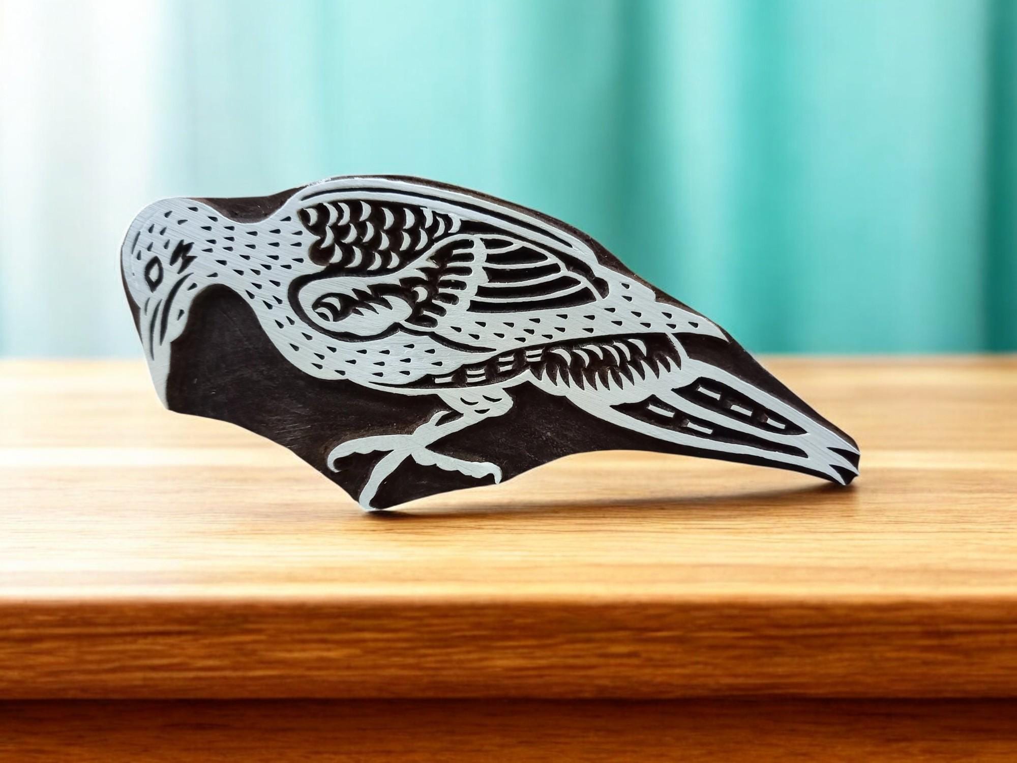 Vulture Bird ,pottery stamp ceramic mould scrapbooking tjap batik printing floral carved stamps.