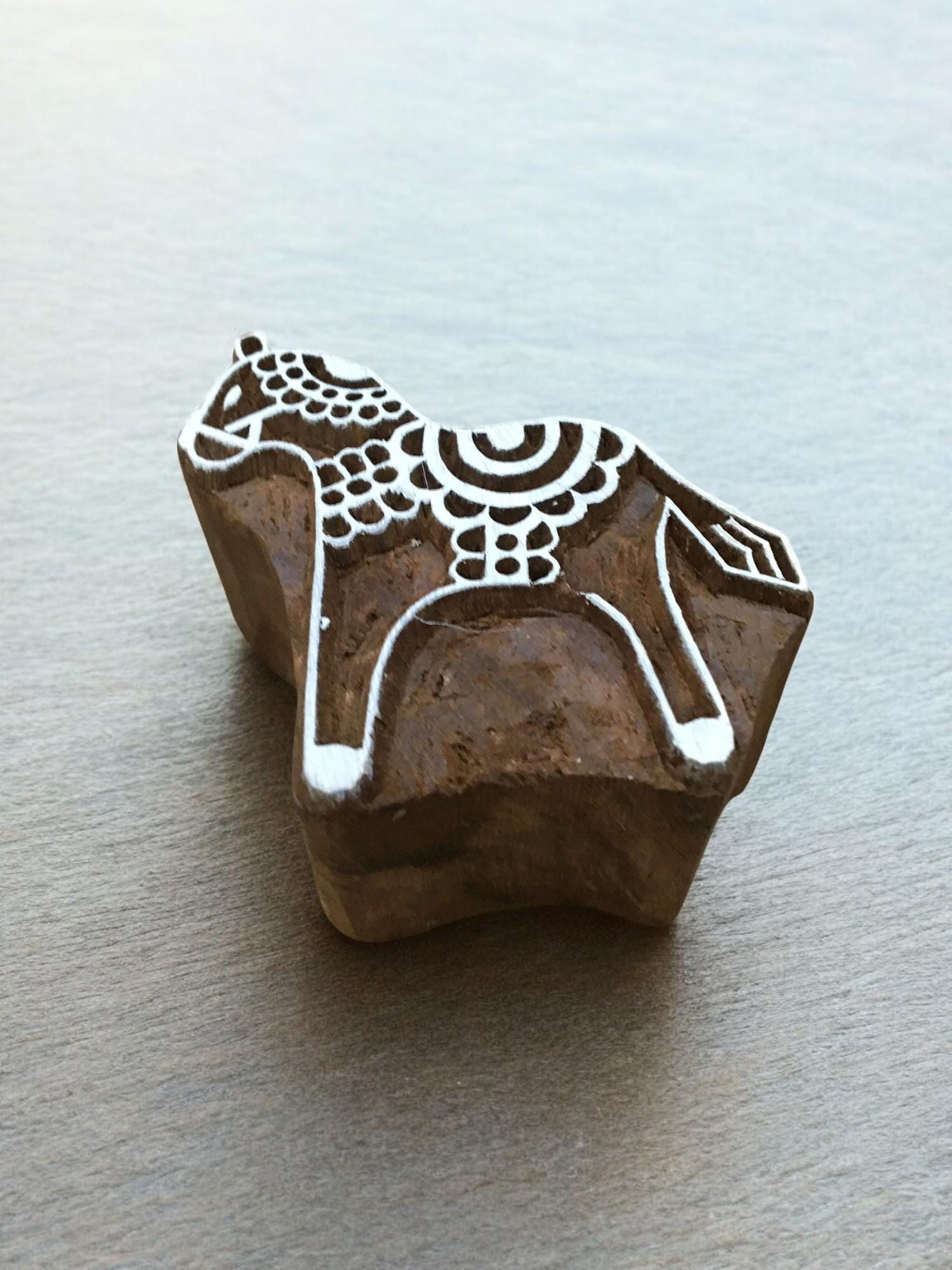 Playful Comic Horse  hand carved Indian wood printing block; textile stamp; pottery stamp,