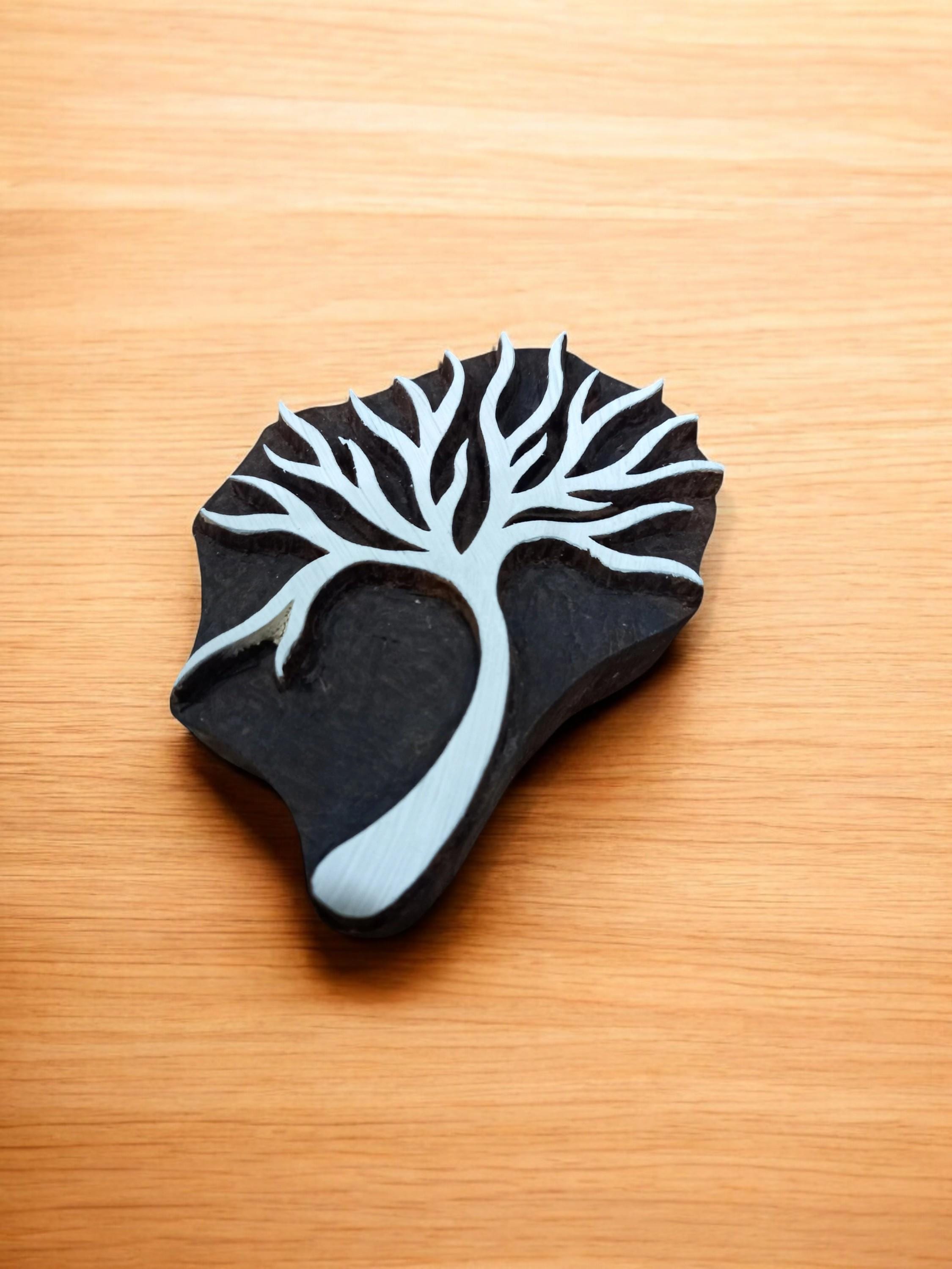 A Tree Skelton ,pottery stamp ceramic mold scrapbooking tjap batik printing floral carved stamps.
