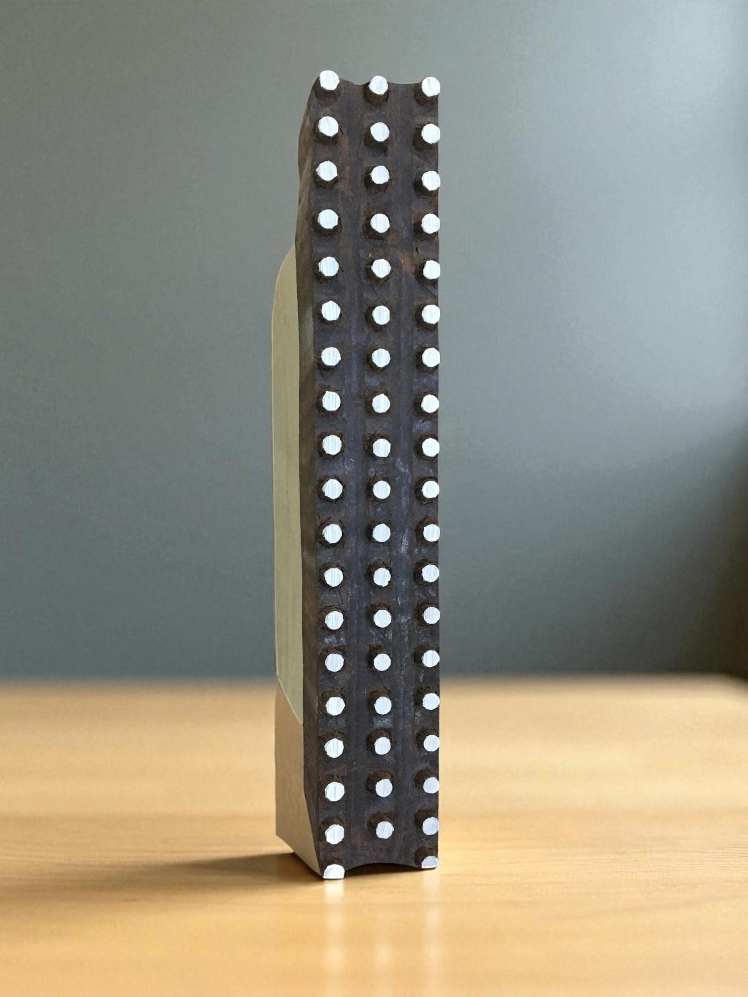 Dotty Border Wood Block Stamp, Hand Carved Textile Printing, DIY Pottery