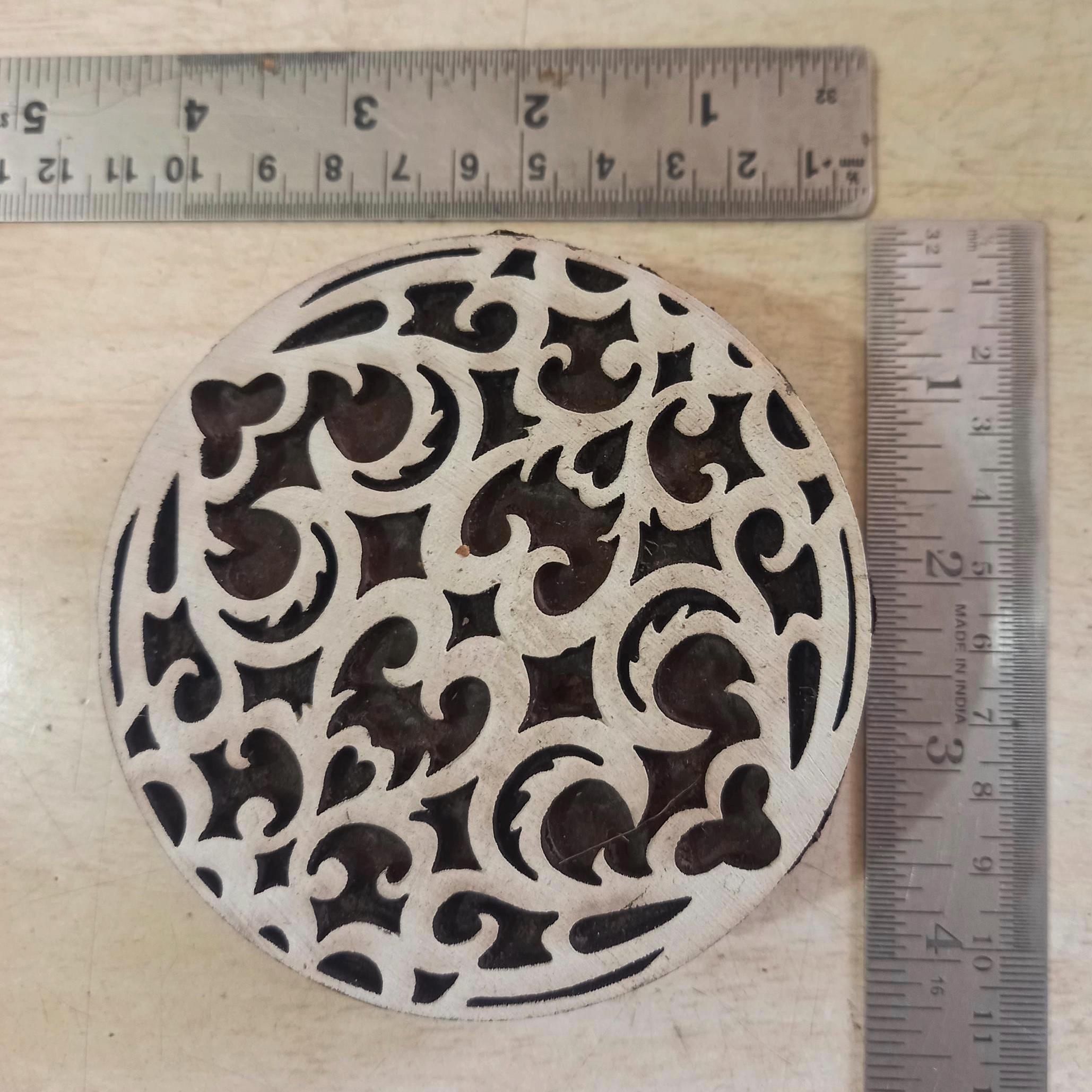 Oriental Mandala Wooden Printing Block Pottery Stamp, Batik Tjaps, Blaudruck stempel