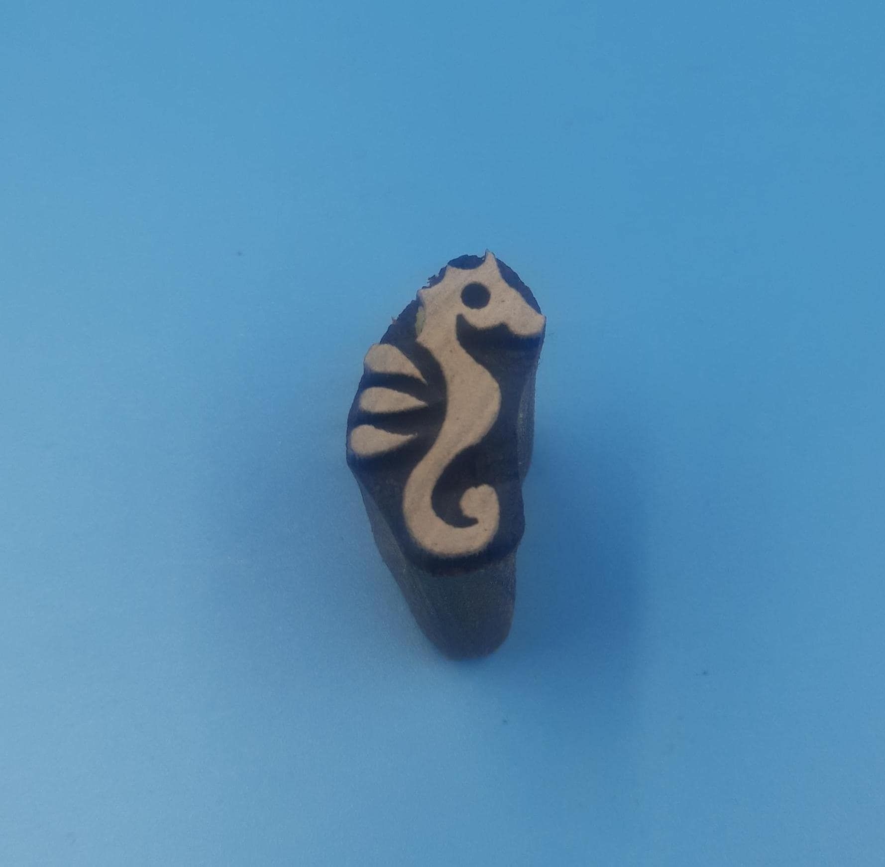 Solid Seahorse Wooden Printing Block Pottery Stamp, Batik Tjaps, Blaudruck stempel