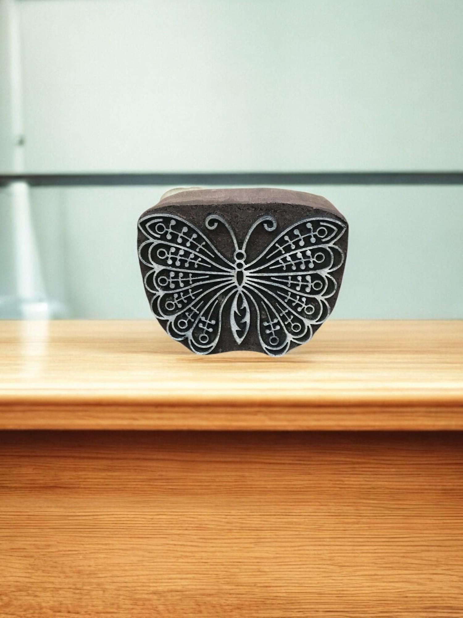 Indian Butterfly, stamp ceramic mold scrapbooking tjap batik printing floral carved stamps.