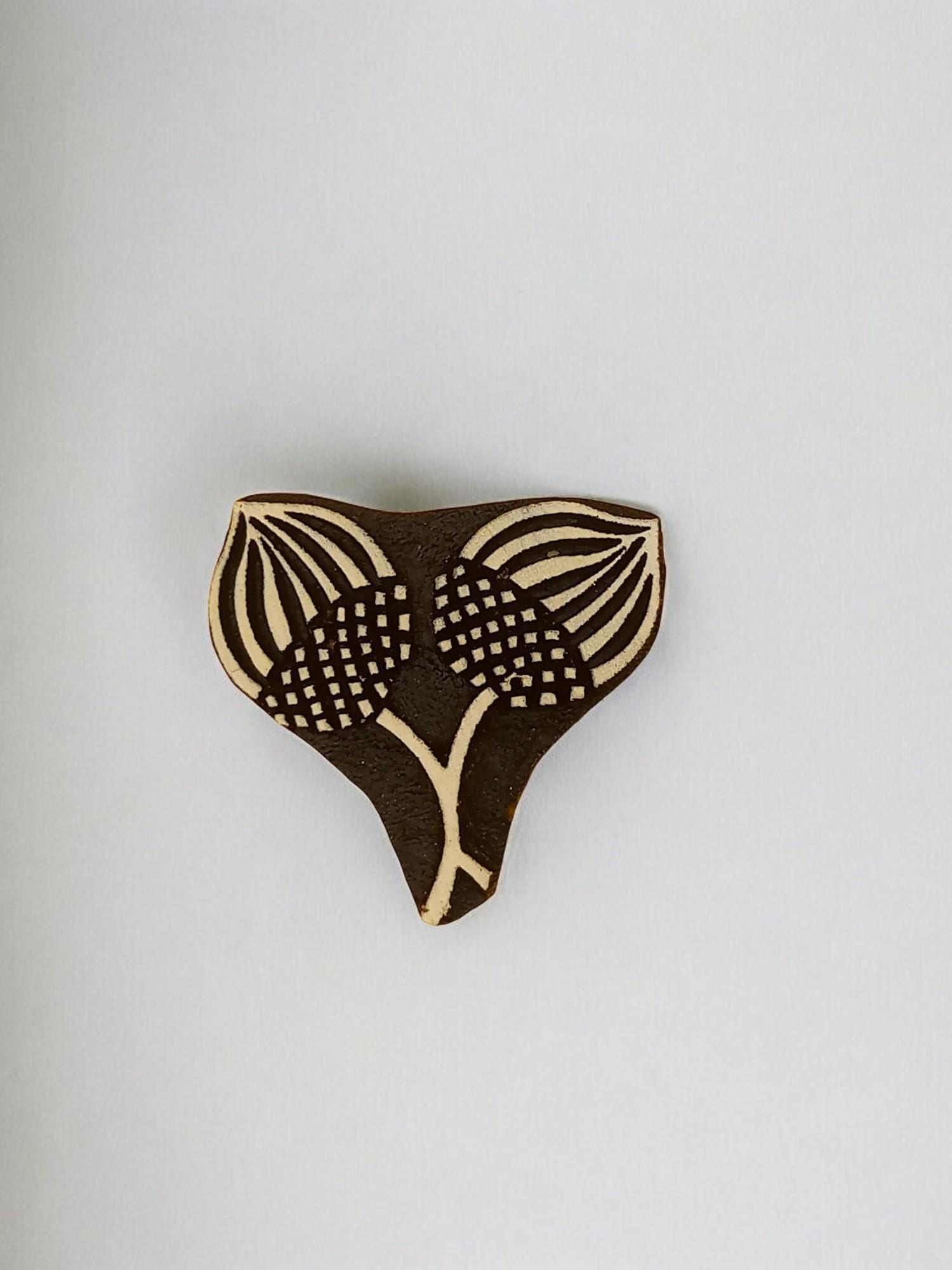 Hand Carved Acorn Wood Printing Block – Indian Textile Stamp