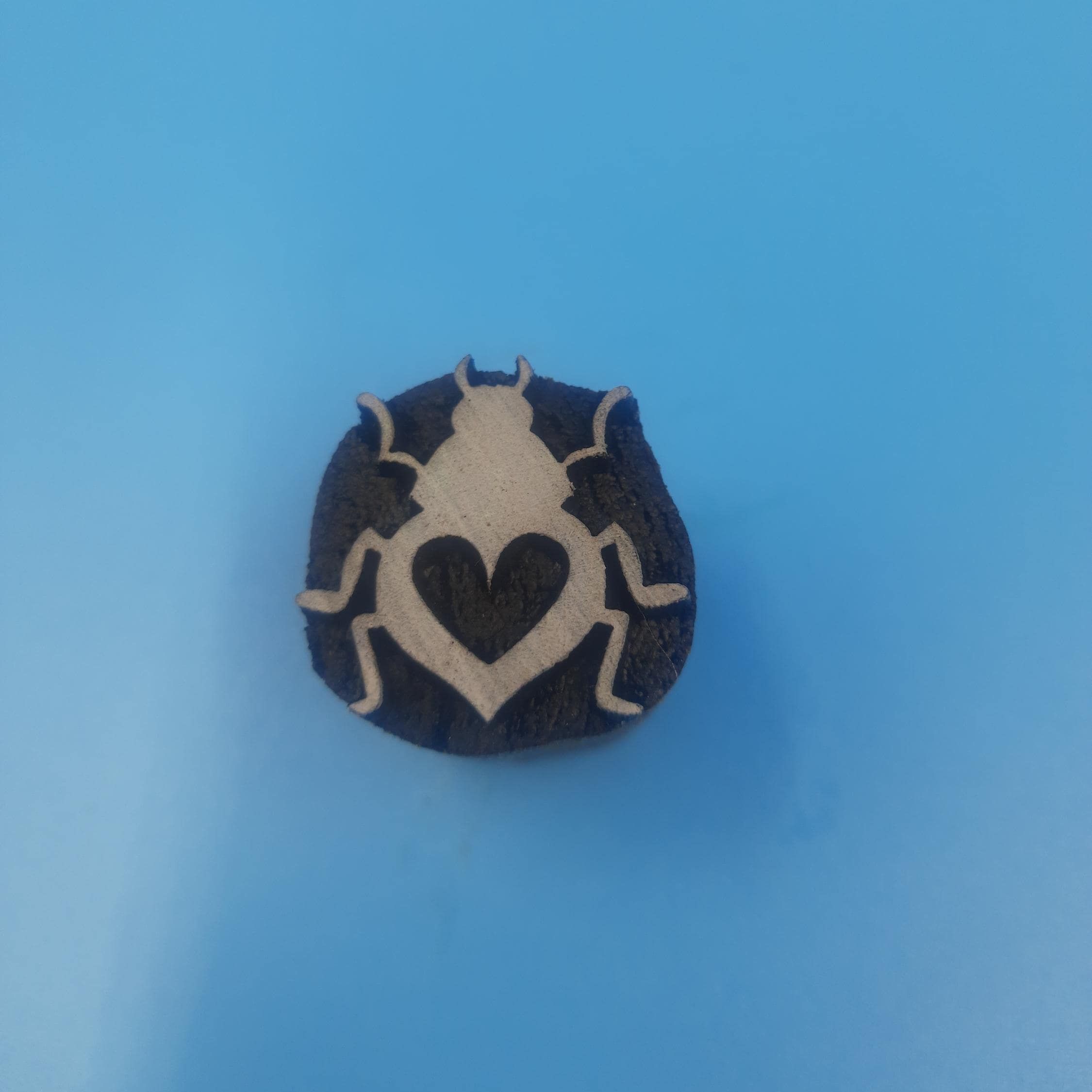 Love Bug Wooden Printing Block Pottery Stamp, Batik Tjaps, Blaudruck stempel
