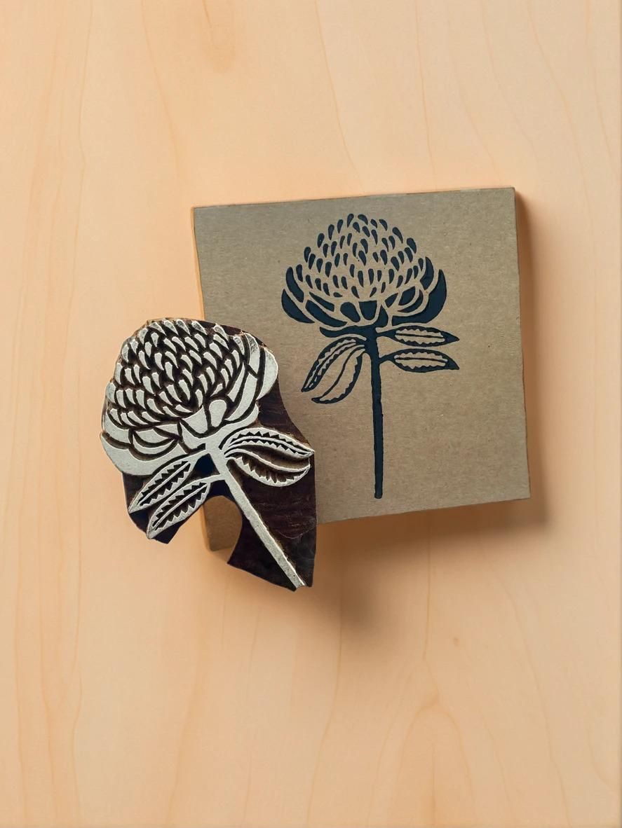 Waratah Wood Block Stamp