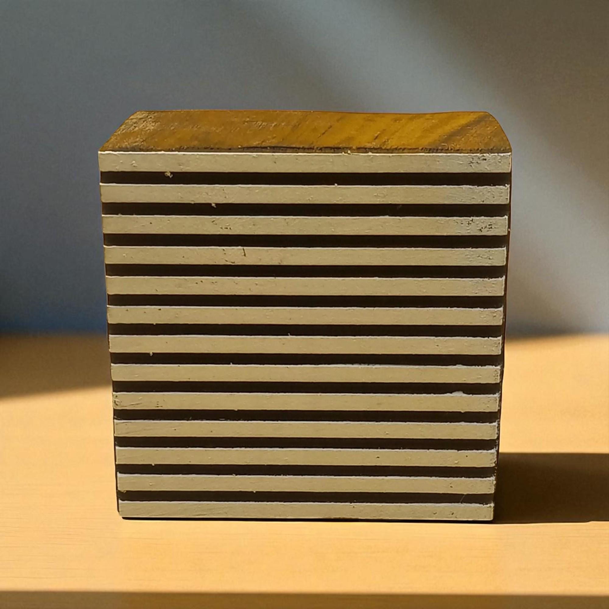 Lined Square Hand carved Indian wood printing block; textile stamp; pottery stamp,