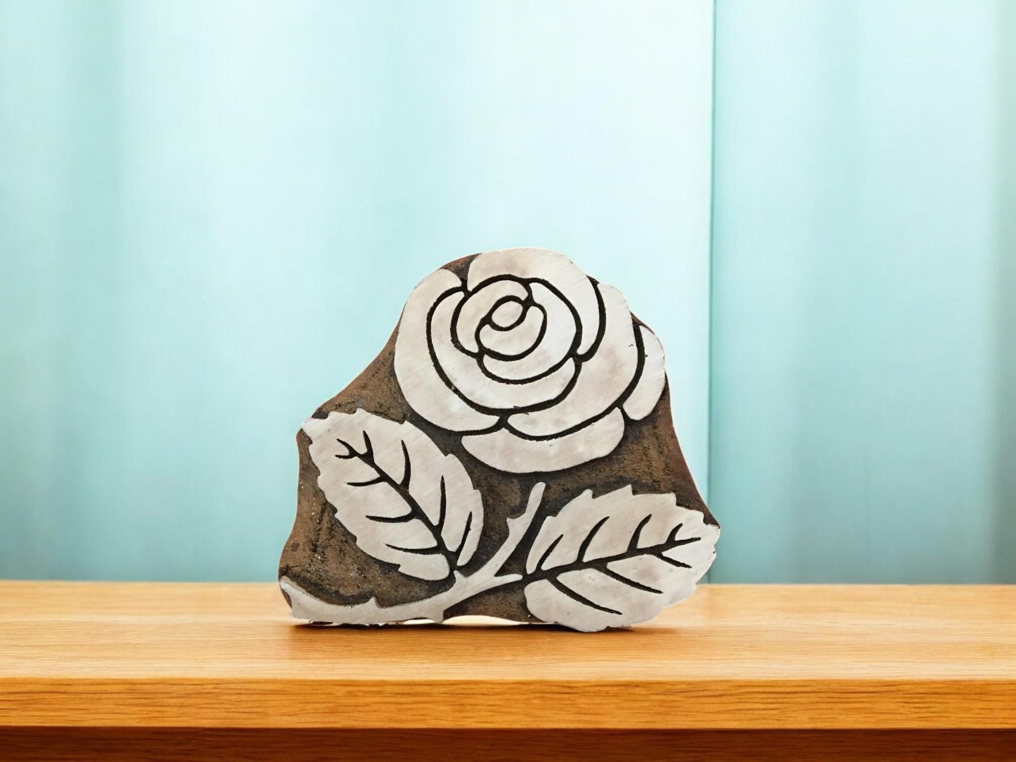 Rose Wood Stamp, Teak Print Block, Indian Textile & Pottery