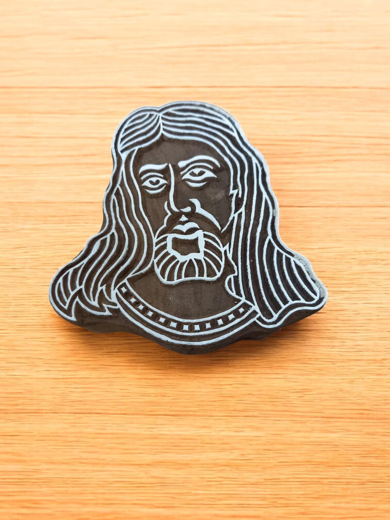 A Jesus Face Stamp ,pottery stamp ceramic mould scrapbooking tjap batik printing floral carved stamps.
