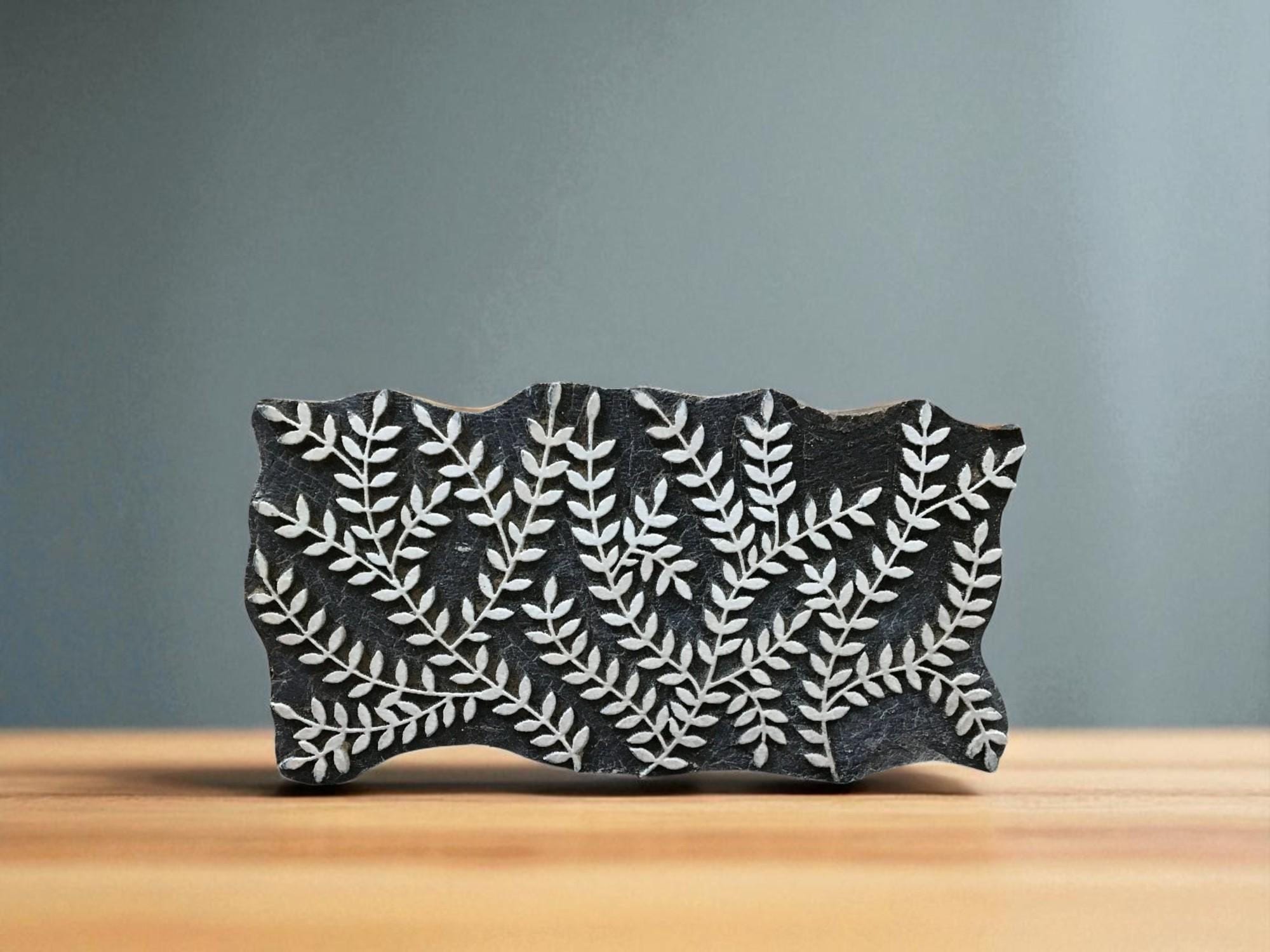 seawood  hand carved Indian wood printing block; textile stamp; pottery stamp,