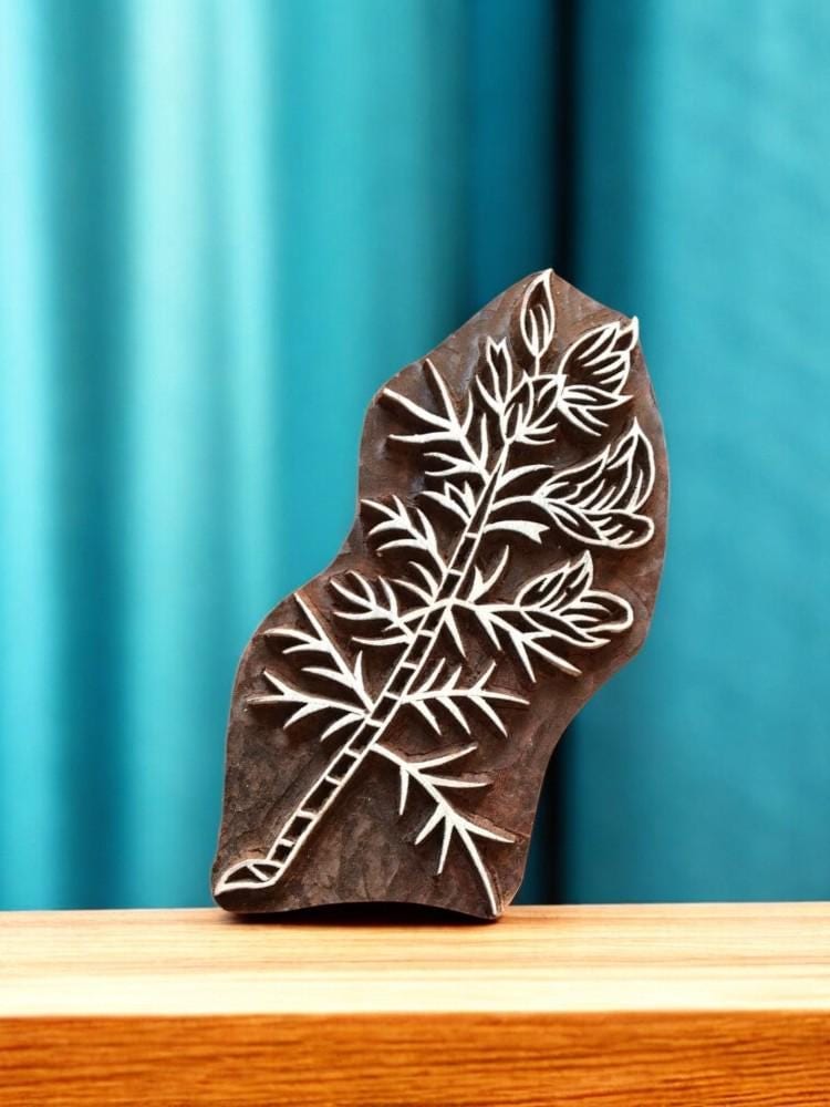 Floral Teak Wood Stamp, Pottery Textile Block Print