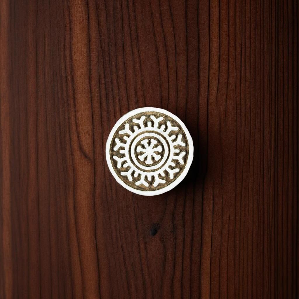 Circular Snowflake Wooden Printing Block | Fabric Printing and Batik Tools