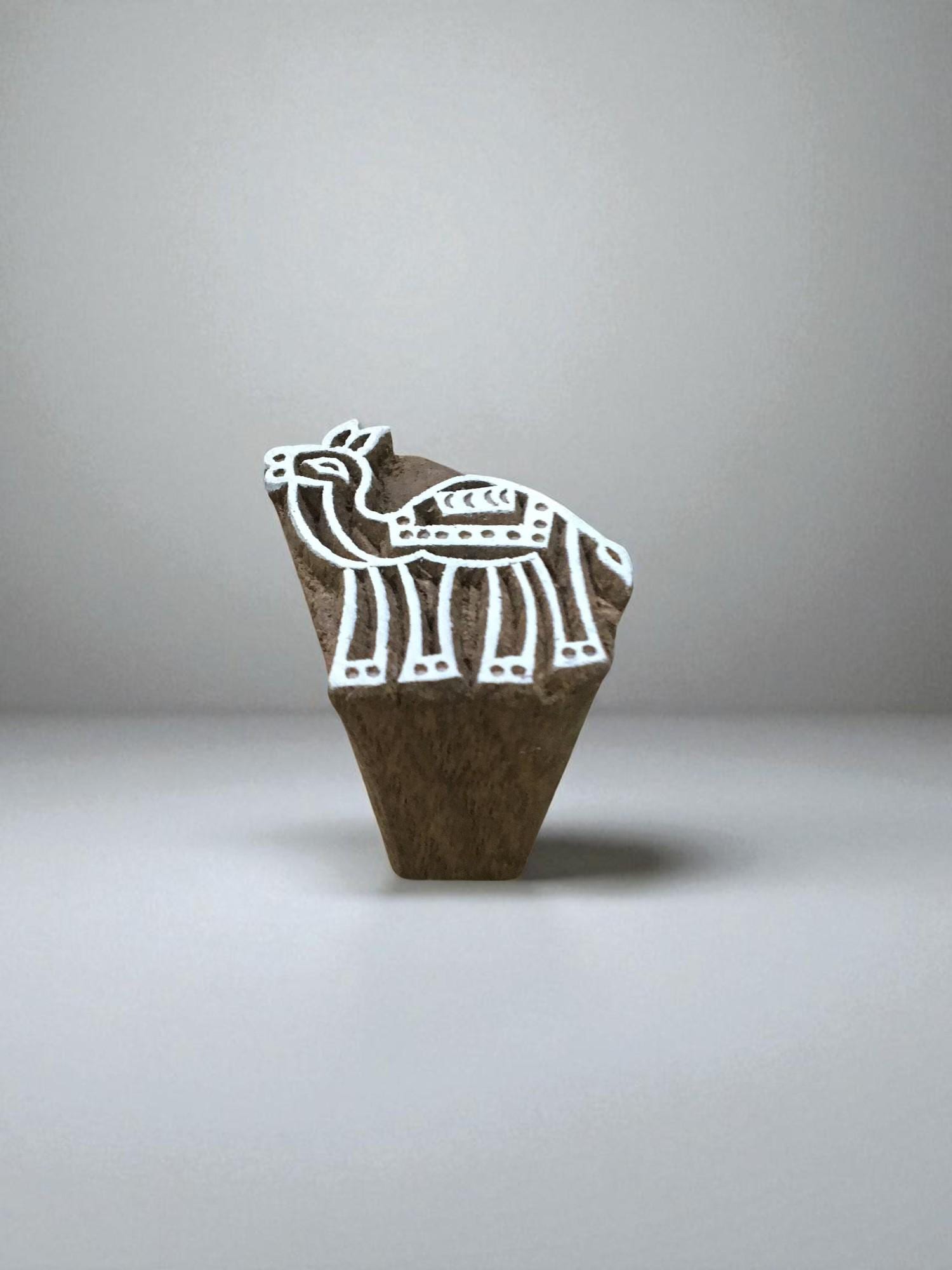 Small Camel,  hand carved Indian wood printing block; textile stamp; pottery stamp,