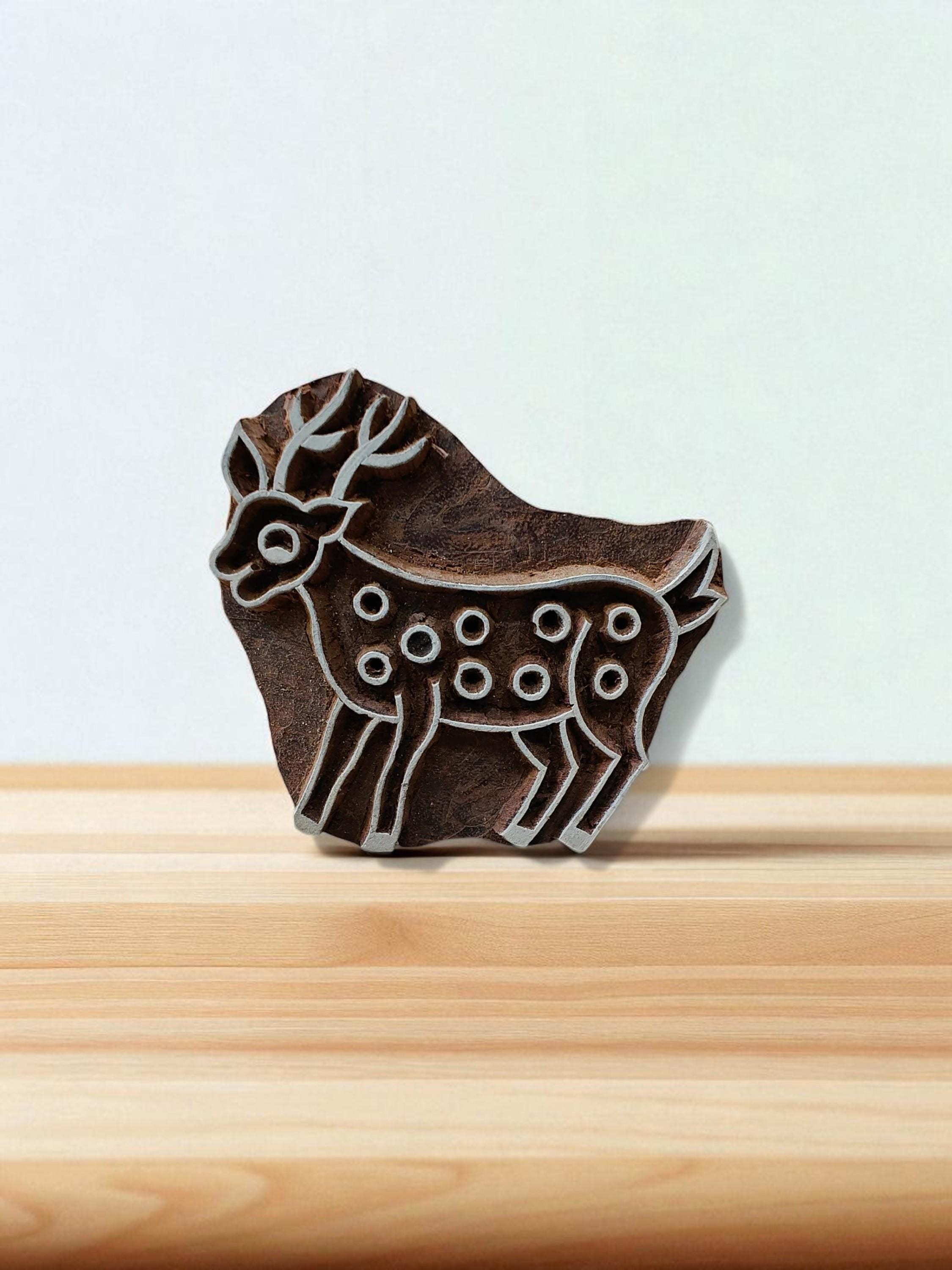 Baby Deer pottery stamp ceramic mold scrapbooking tjap batik printing floral carved stamps.