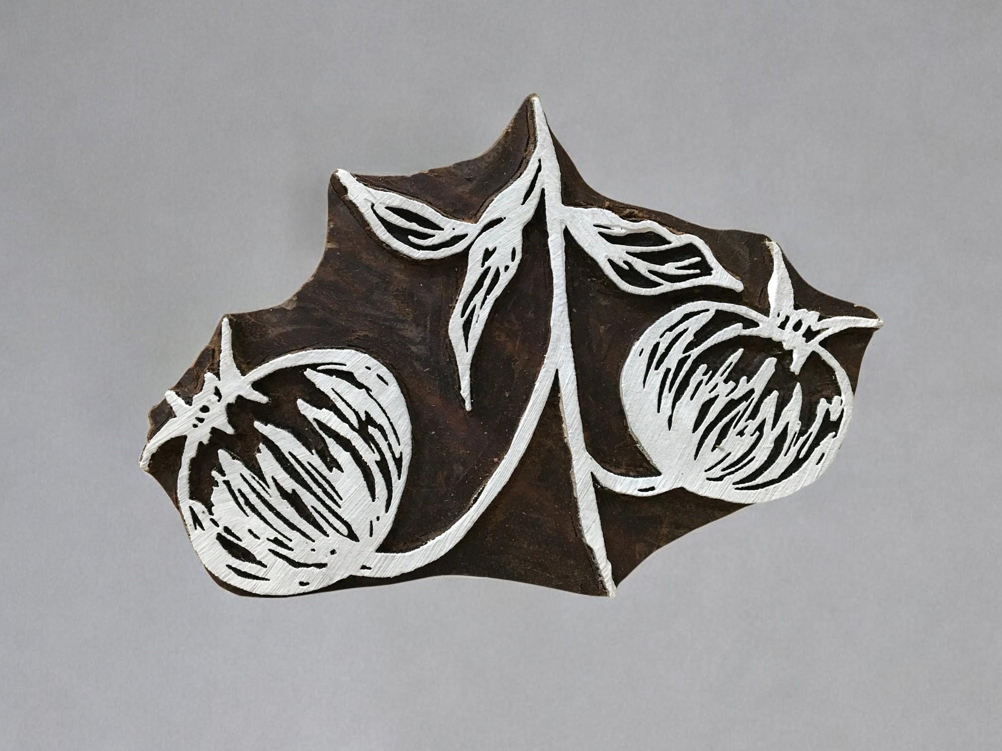 Pomegranate Branch wooden printing block