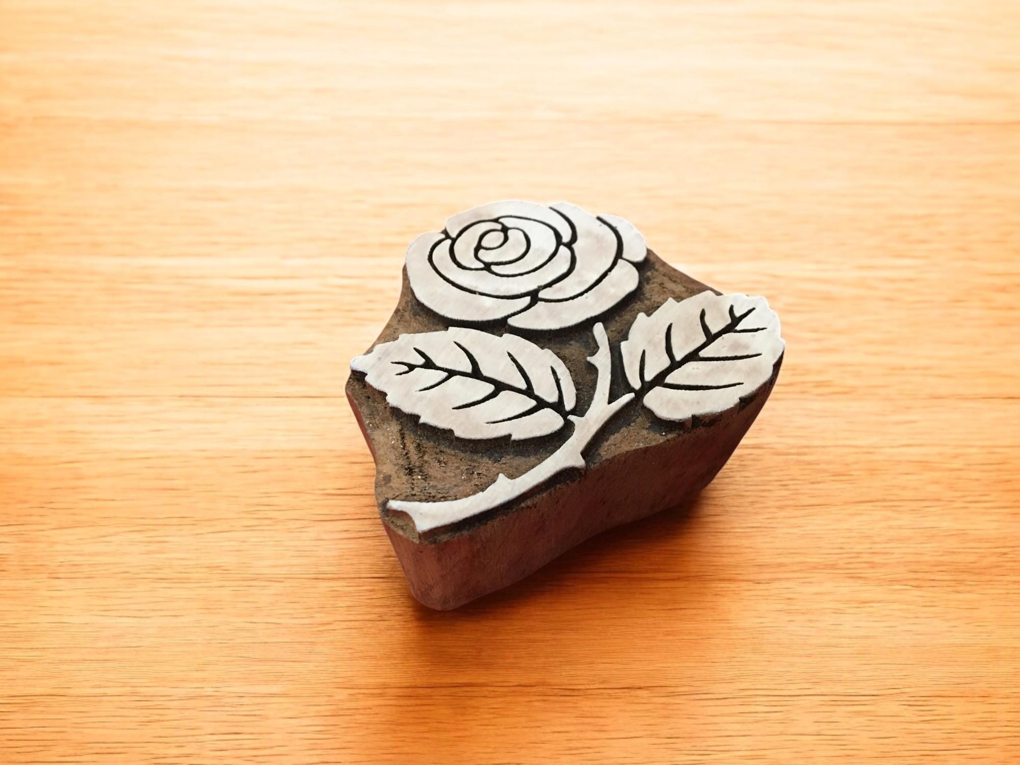 Rose Wood Stamp, Teak Print Block, Indian Textile & Pottery