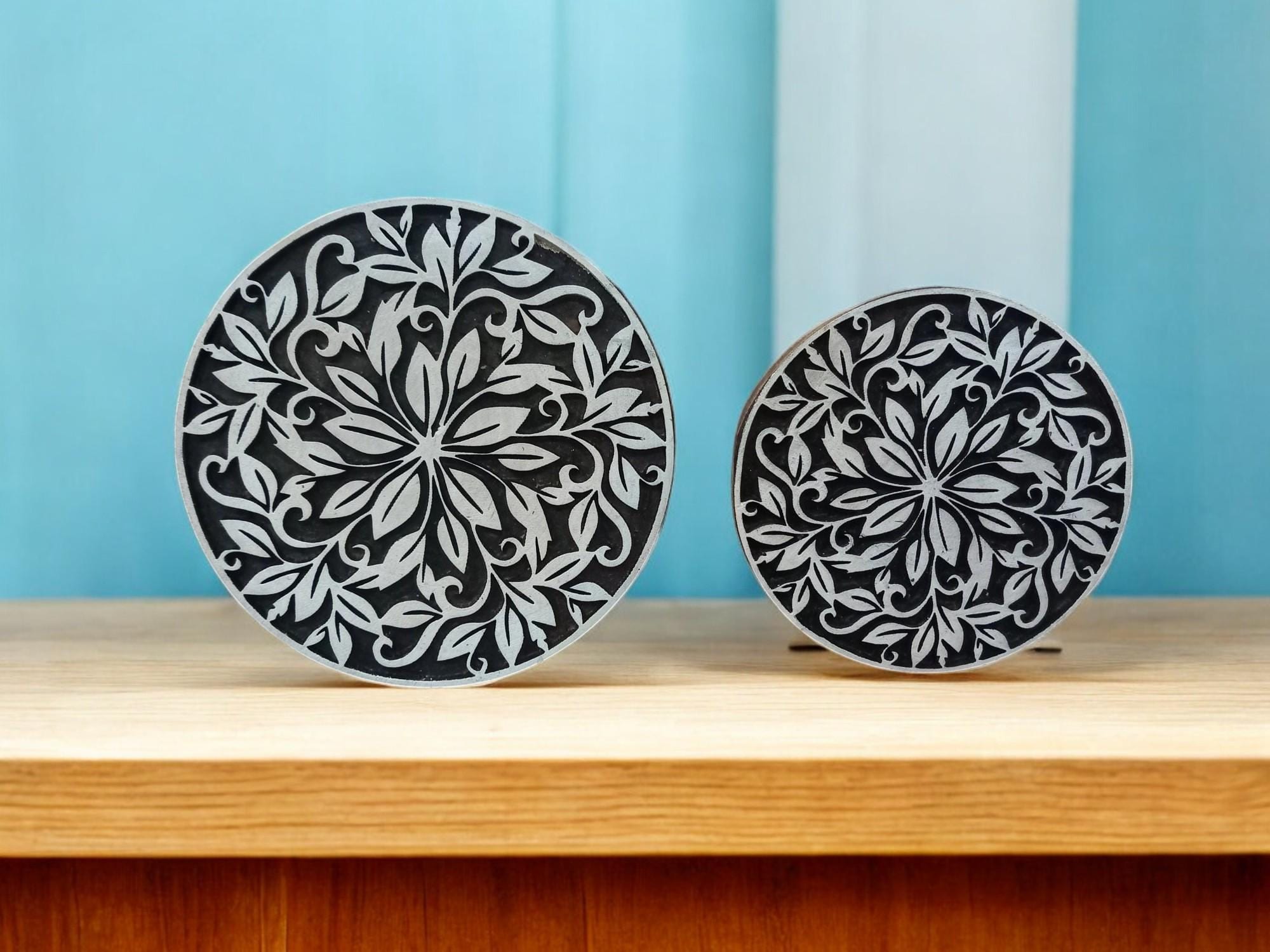 Mandala floral Block ,pottery stamp ceramic mold scrapbooking tjap batik printing floral carved stamps.