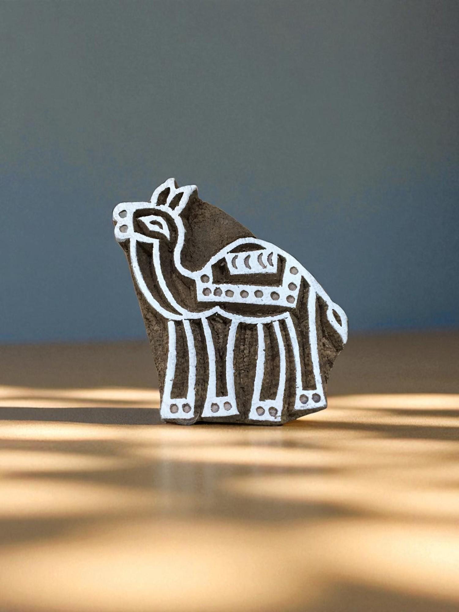 Small Camel,  hand carved Indian wood printing block; textile stamp; pottery stamp,