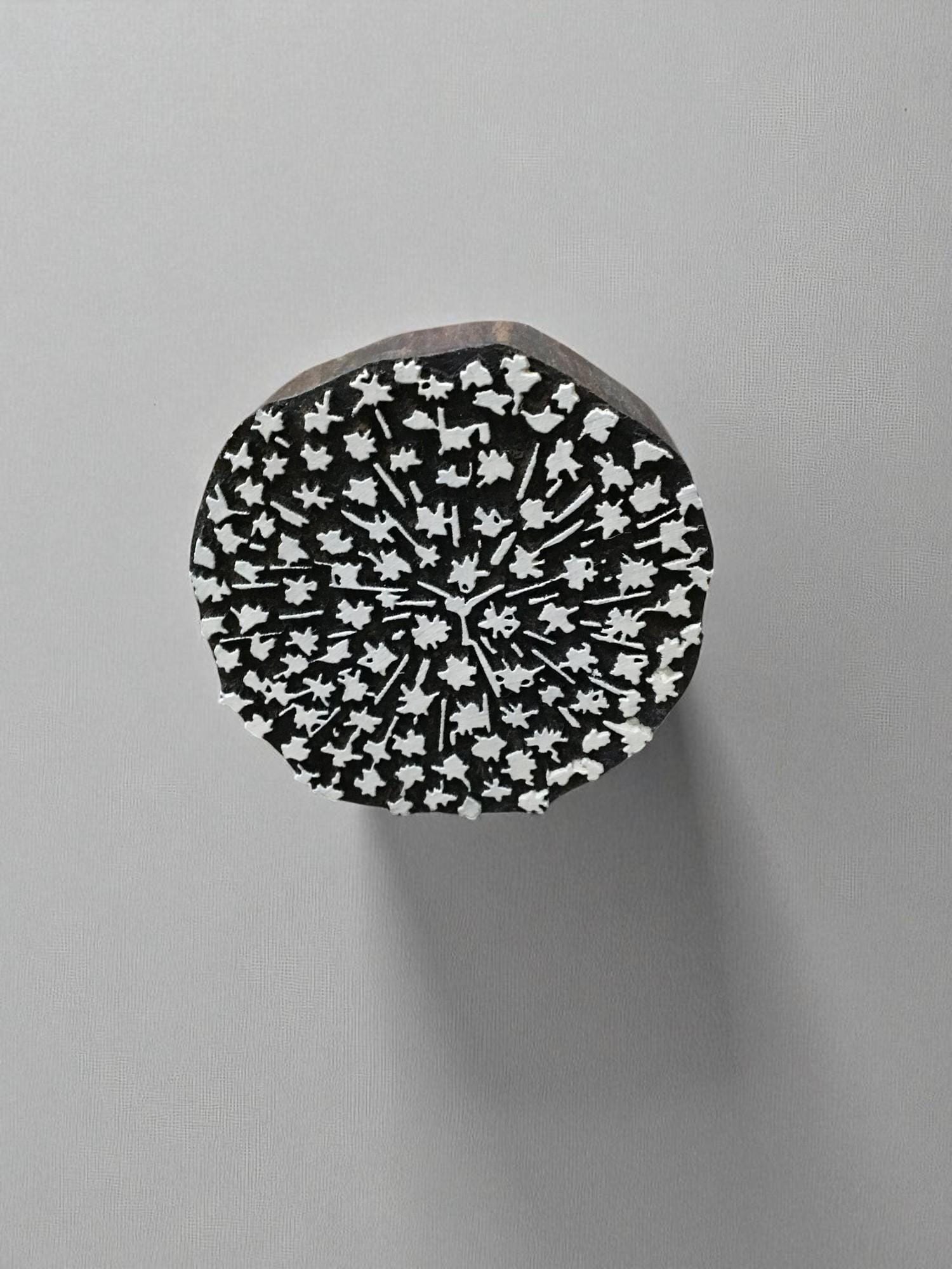 Allium Flowers ,  hand carved Indian wood printing block; textile stamp; pottery stamp,