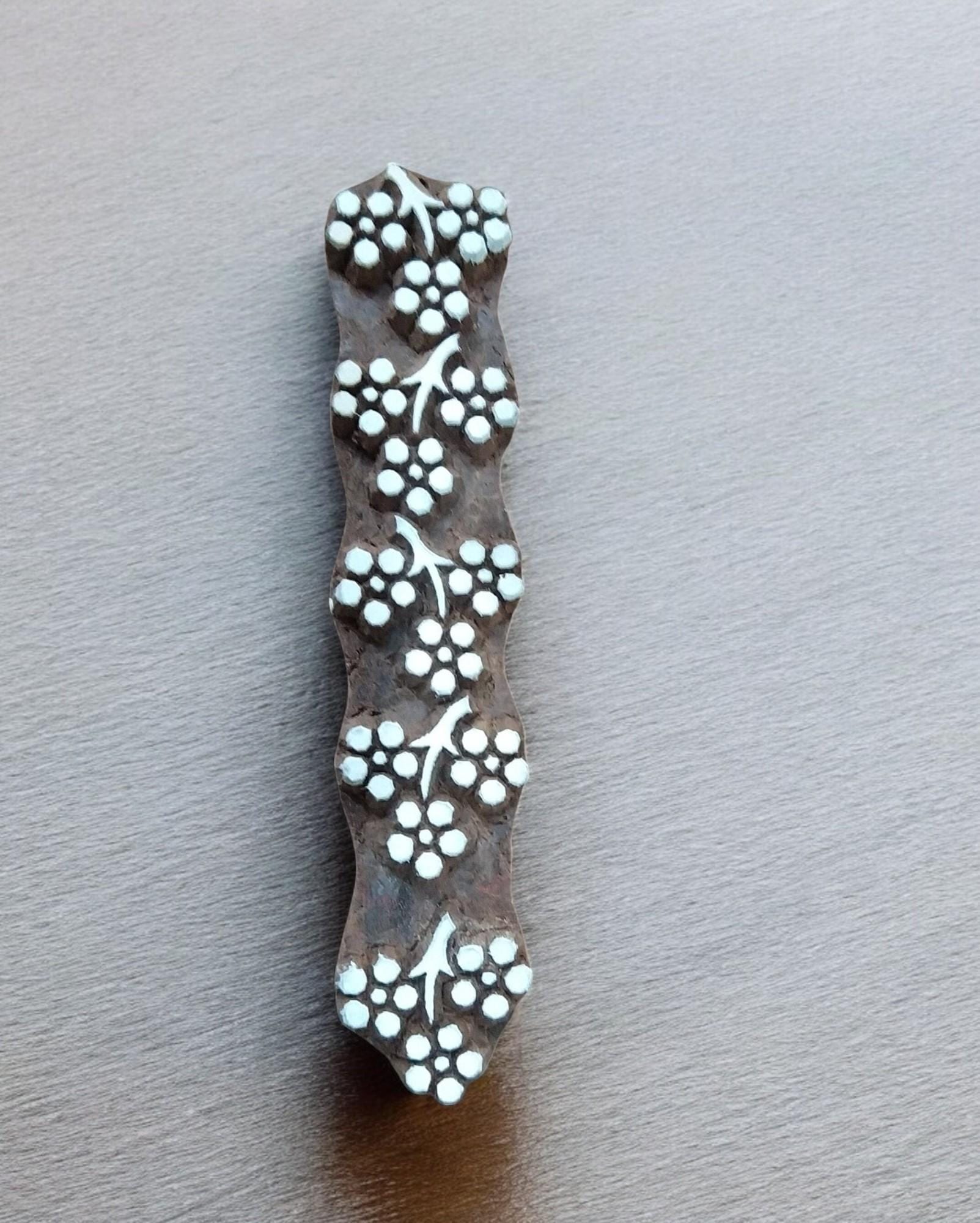 Floral Border Wood Stamp, Hand Carved Indian Block
