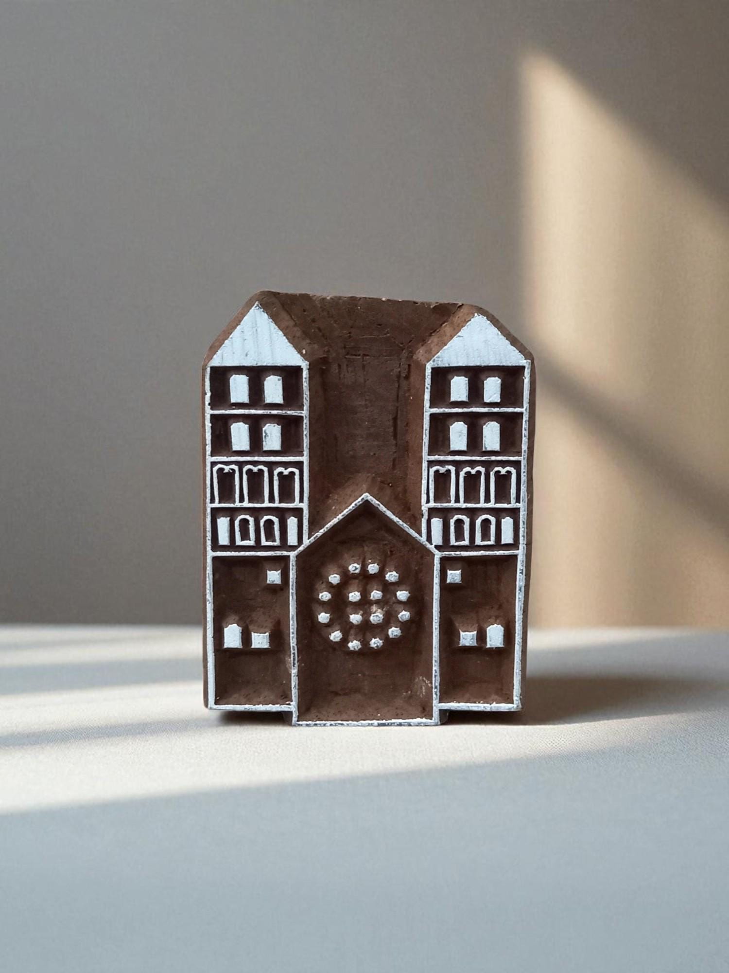 The Castle Gate,  hand carved Indian wood printing block; textile stamp; pottery stamp,