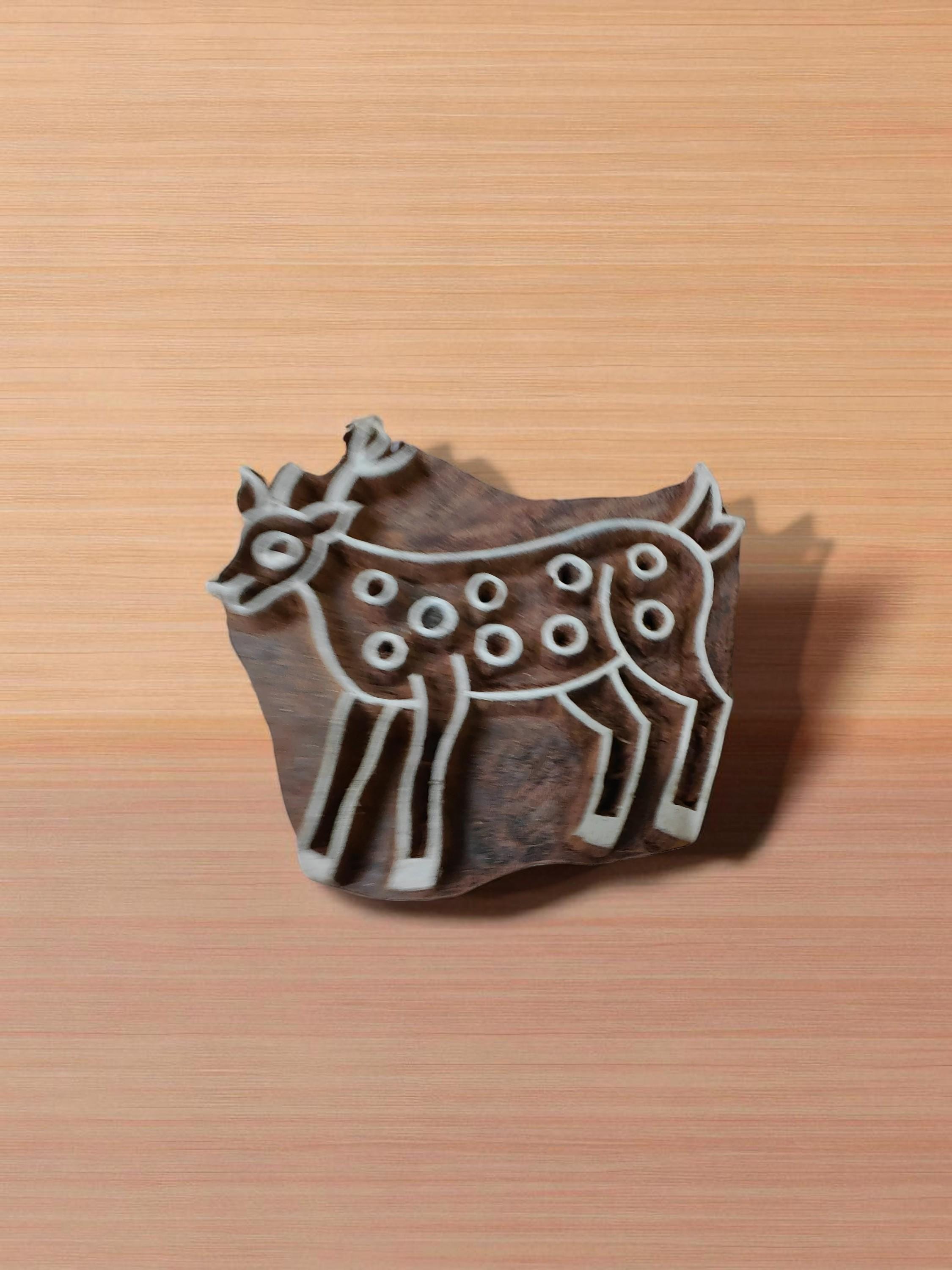 Baby Deer pottery stamp ceramic mold scrapbooking tjap batik printing floral carved stamps.