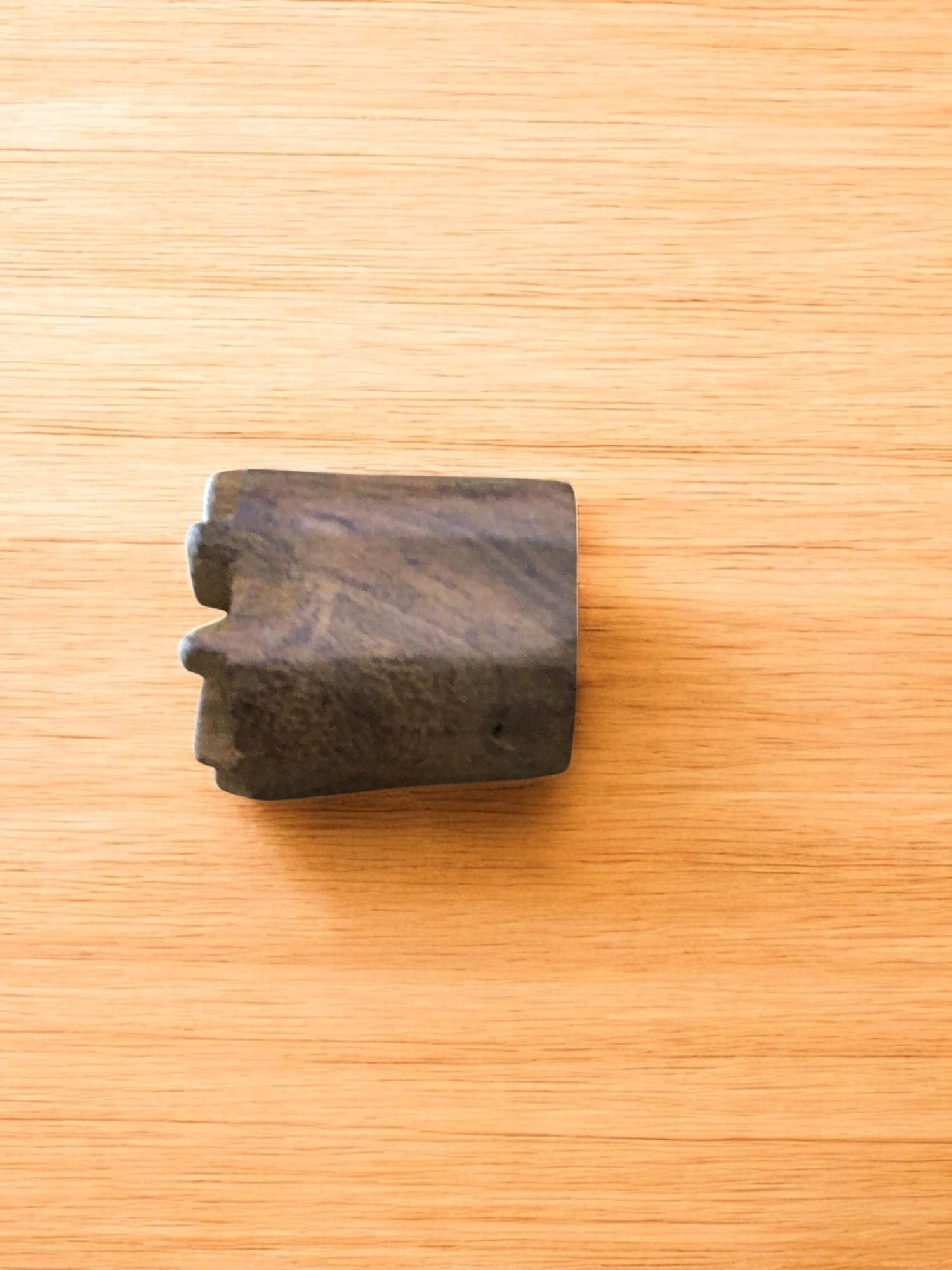 Mini Leaf Motif Wooden Stamp, Hand Carved Indian Block (3x3cm)