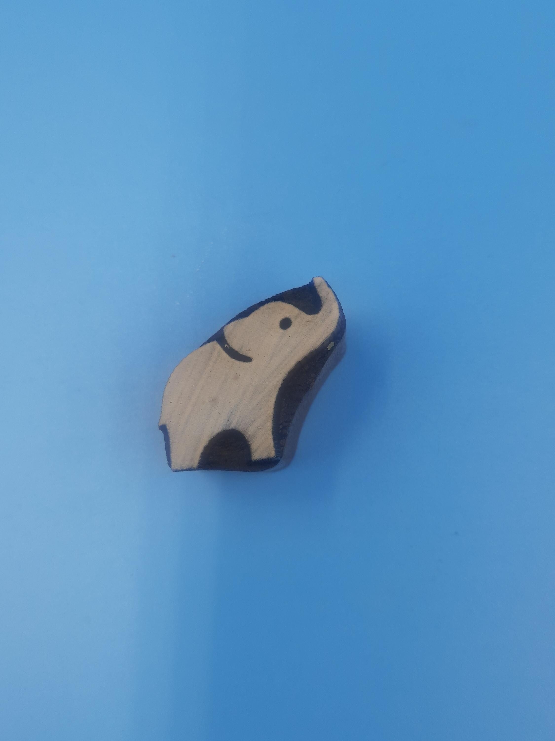 Mini Solid Elephant Wooden Printing Block Pottery Stamp, Batik Tjaps, Blaudruck stempel