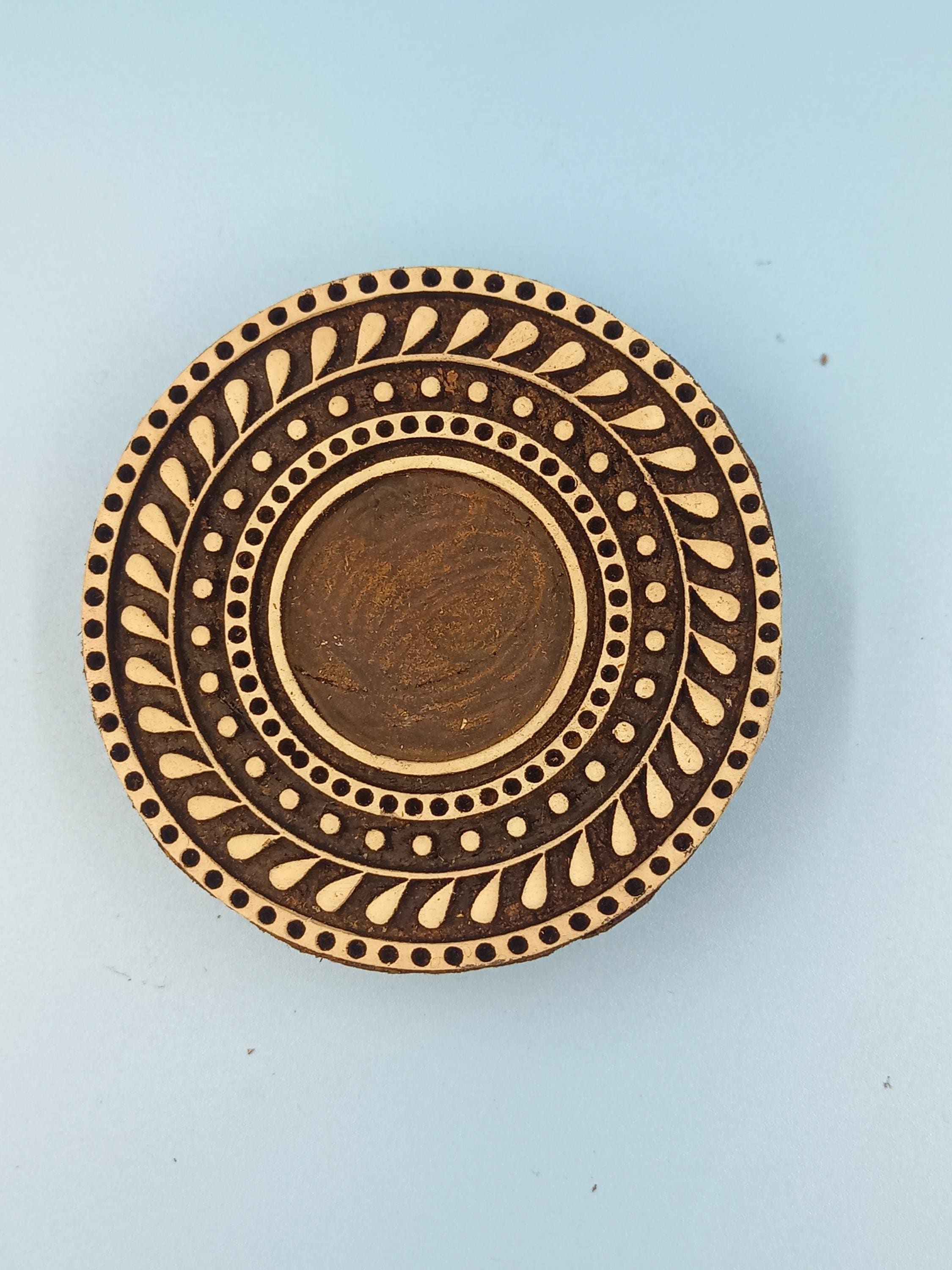 Mandala Wooden Printing Block Pottery Stamp, Batik Tjaps, Blaudruck stempel