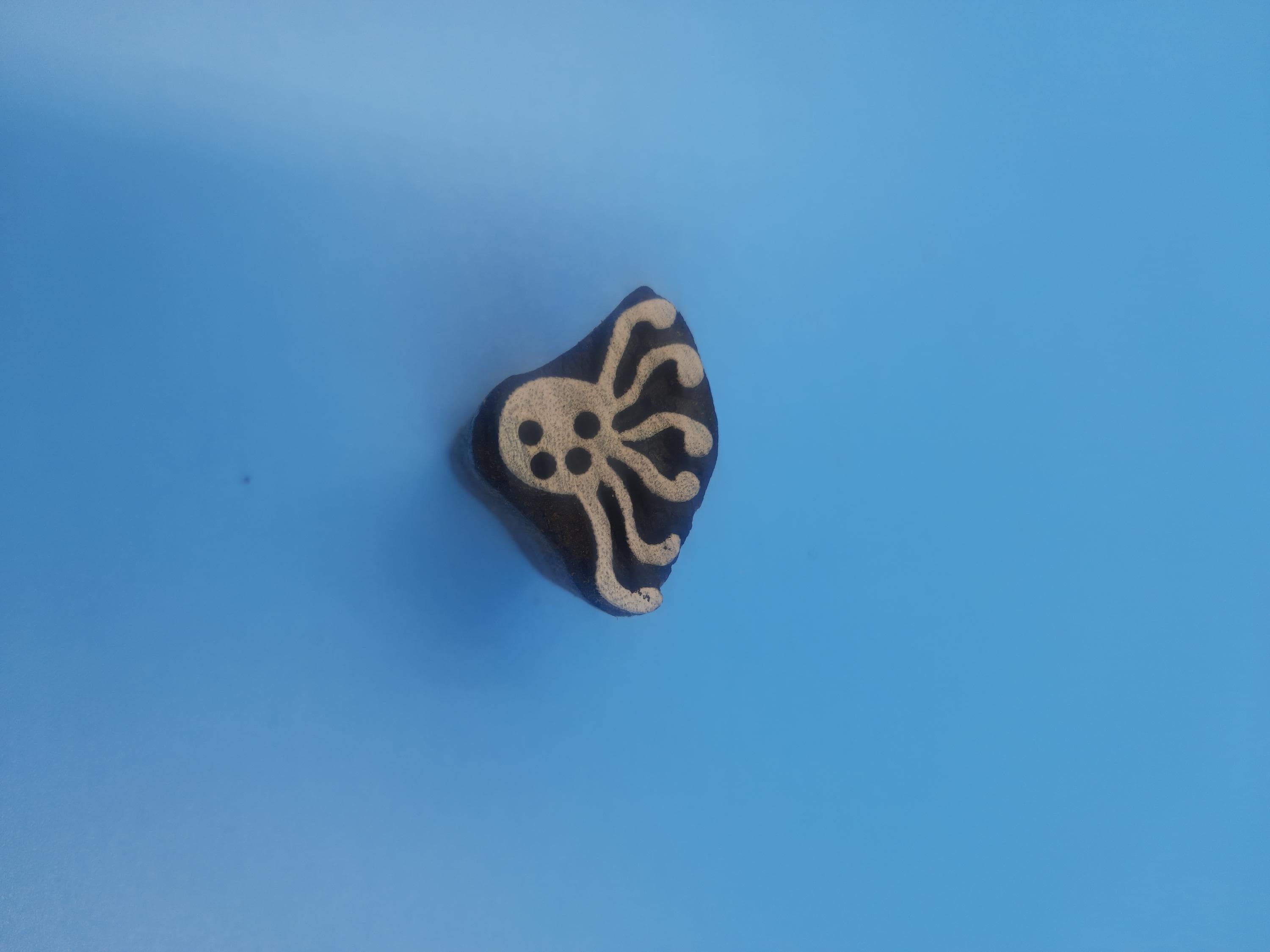 Mini Solid Octopus Wooden Printing Block Pottery Stamp, Batik Tjaps, Blaudruck stempel